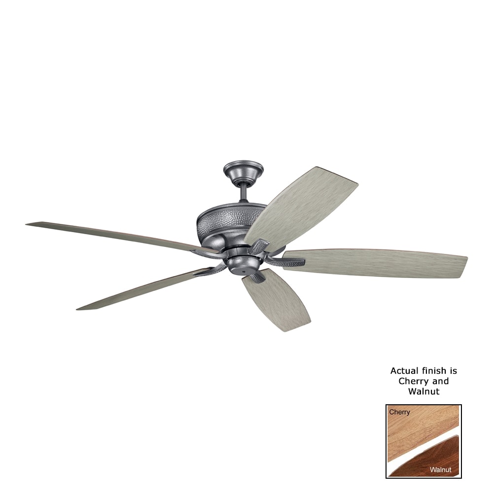 Kichler 310206WSP Monarch 52-in Outdoor Weathered Steel Powder Coat with Walnut/Cherry Blades Ceiling Fan Light Kit Compatible ( 5 -Blade )