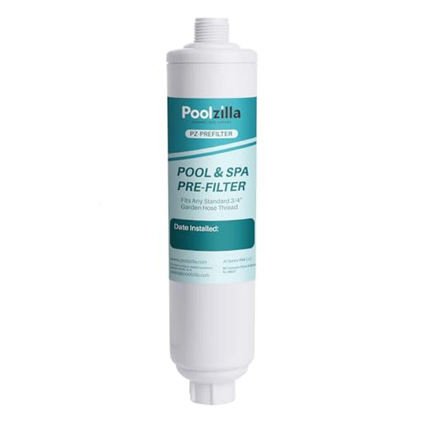 Poolzilla PZ-PREFILTER Prefilter 1 Pack for Pools Spas and Hot Tubs Attaches to Standard Garden Hoses with 3 and 4 Inch Threads Reduces Metals Odors and Chlorine Up to 8000 Gallons