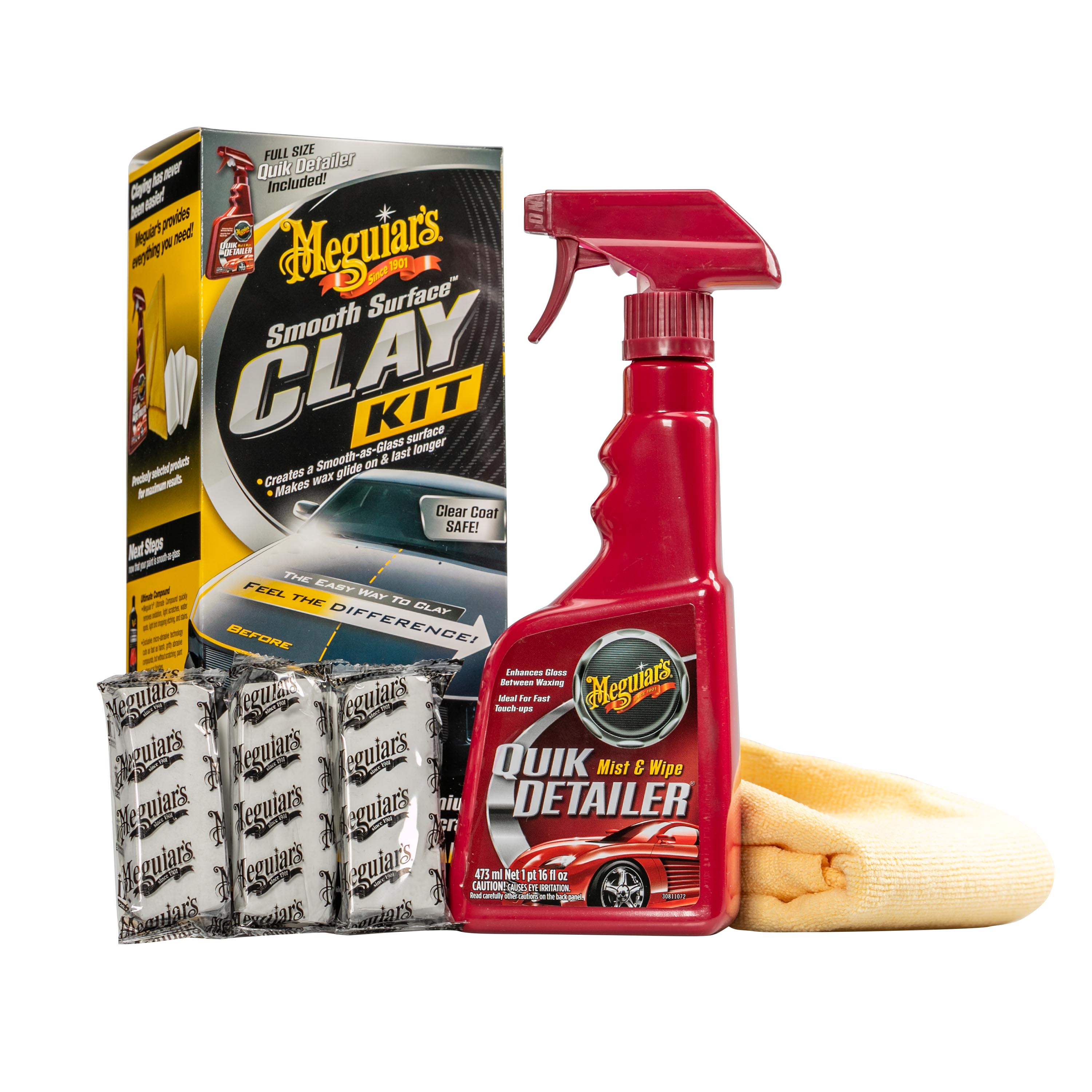  Nu Finish Quick Clay Car Kit with Clay Block, 5-in-1 Detailer  and Cloth (3 Items) : Automotive