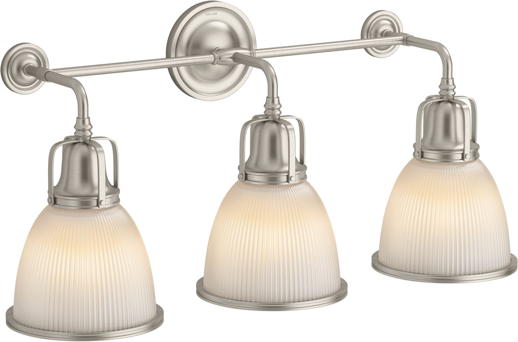KOHLER 32283-SC03-BNL Hauksbee 28.13-in W 3 -Light Brushed Nickel Wall Sconce