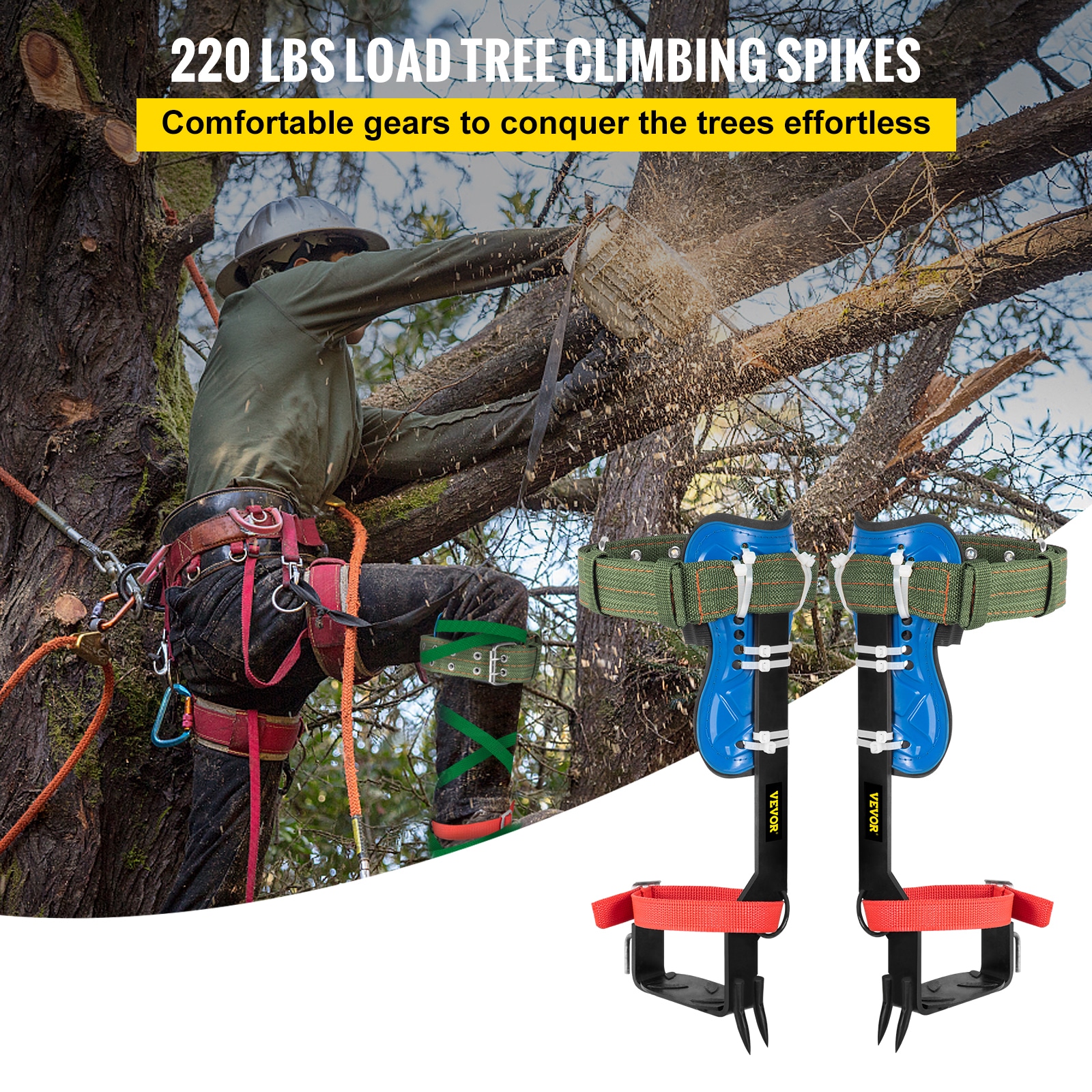 VEVOR 220 lbs Load Tree Climbing Spike Plastic and Metal