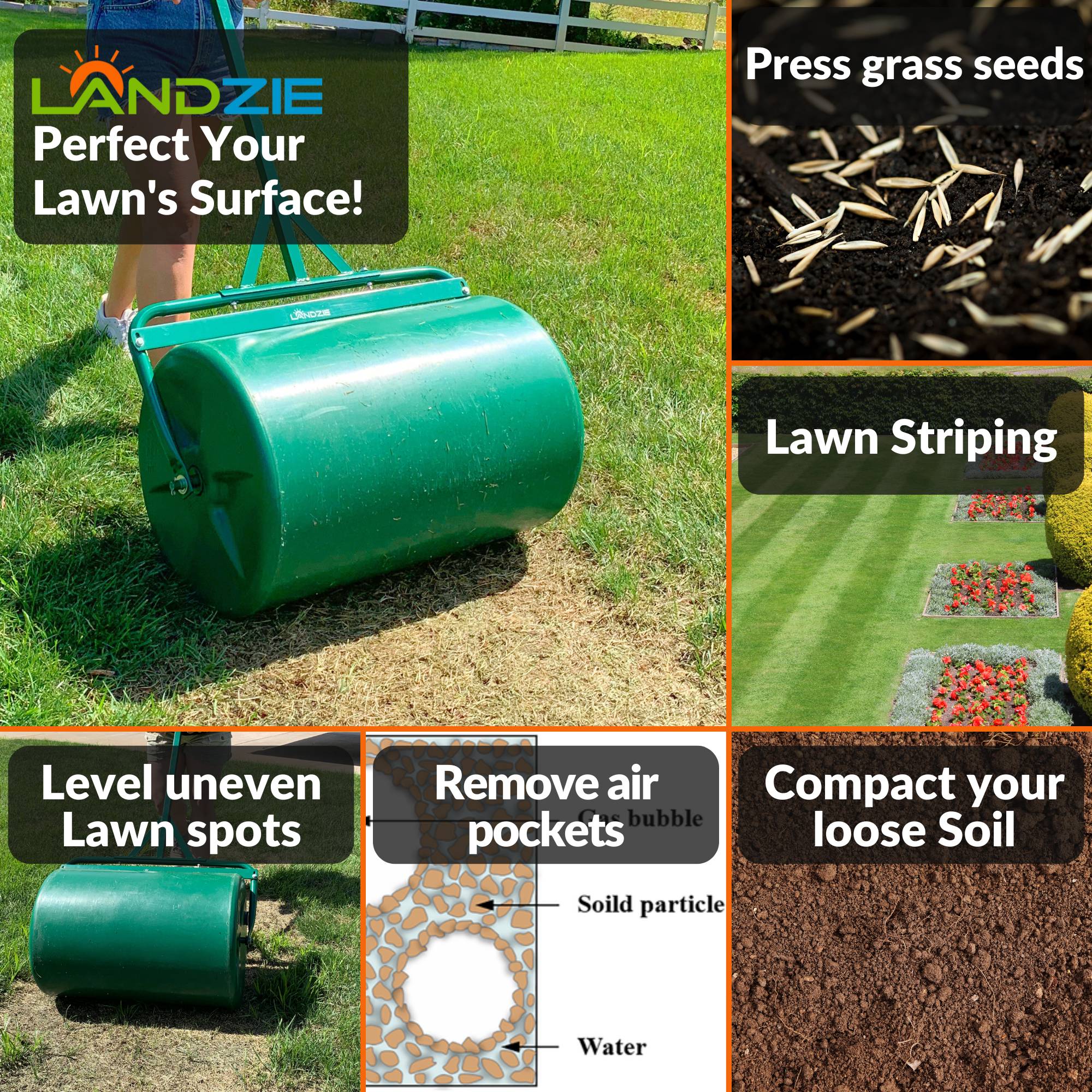 LANDZIE L-RLR-LWN-124 Tow-Behind-Lawn-Rollers - View #3
