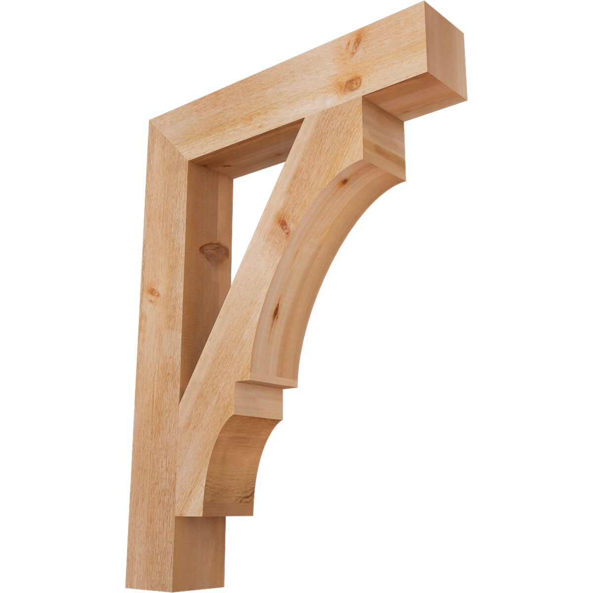 Ekena Millwork BKT06X32X44BOA05RWR Balboa block rough sawn 6-in x 32-in x 44-in Western red cedar Brown Wood Standard bracket