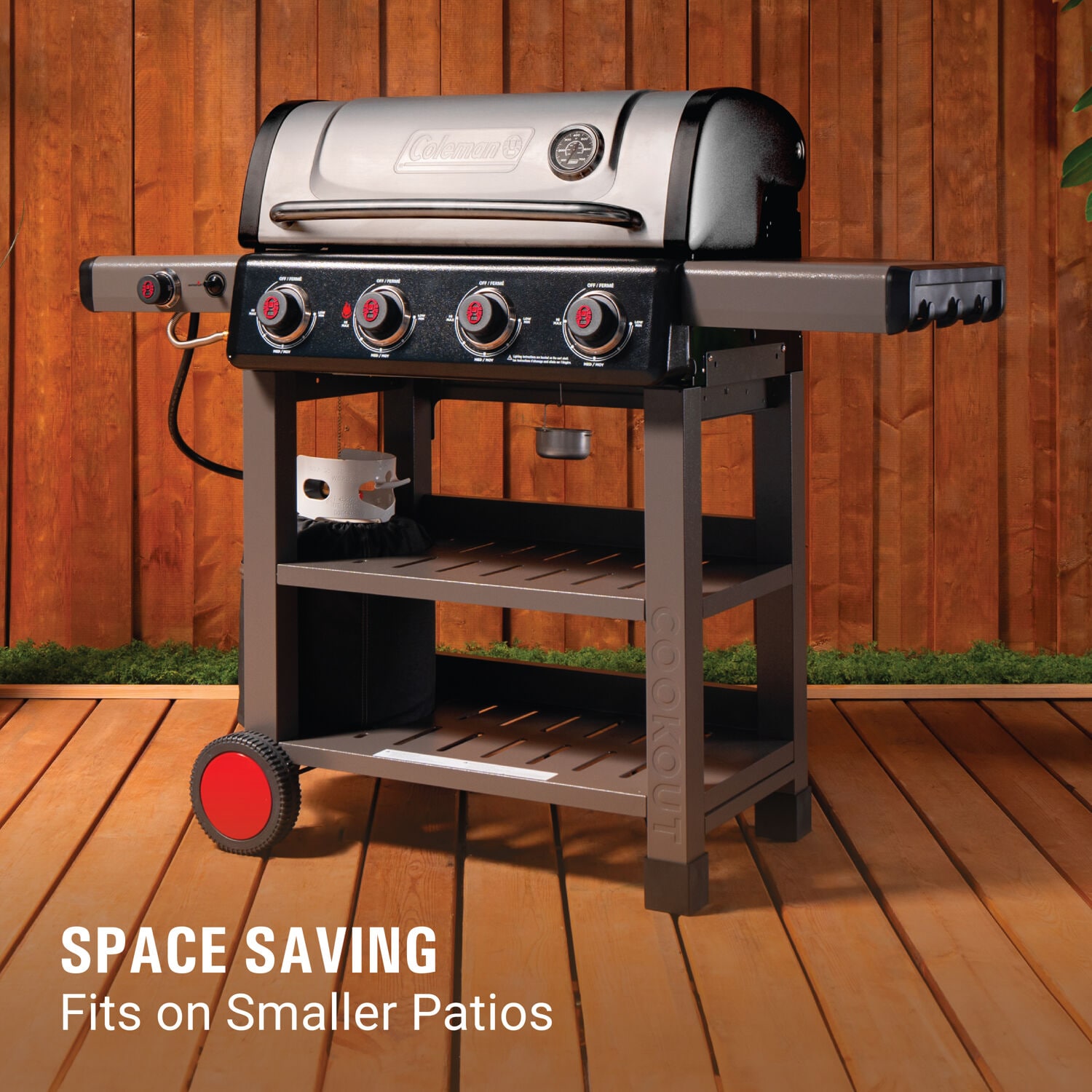 Coleman 4-Burner Stainless Steel Propane Gas Grill with Side Burner