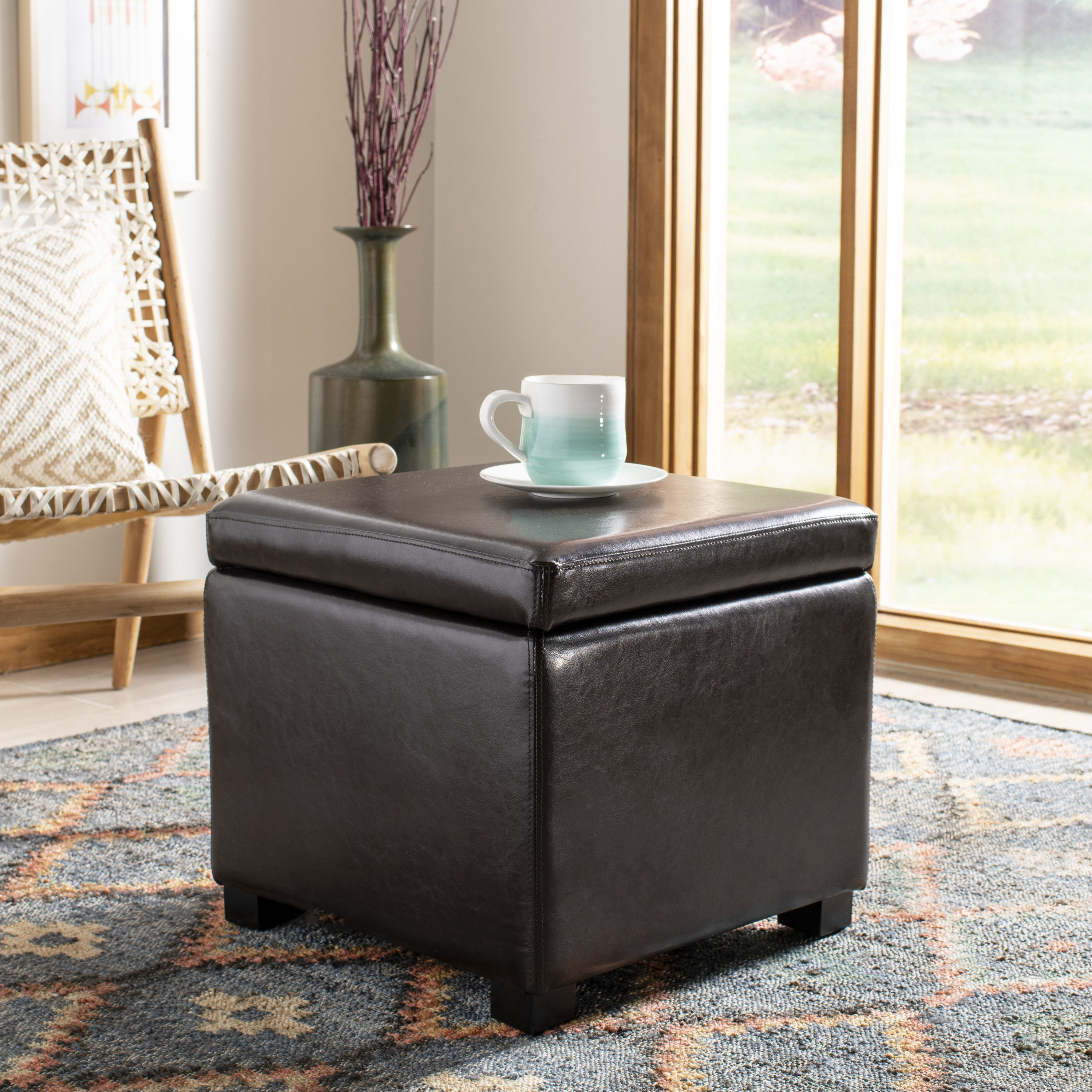 Safavieh HUD4007A Indoor-Ottomans - View #2