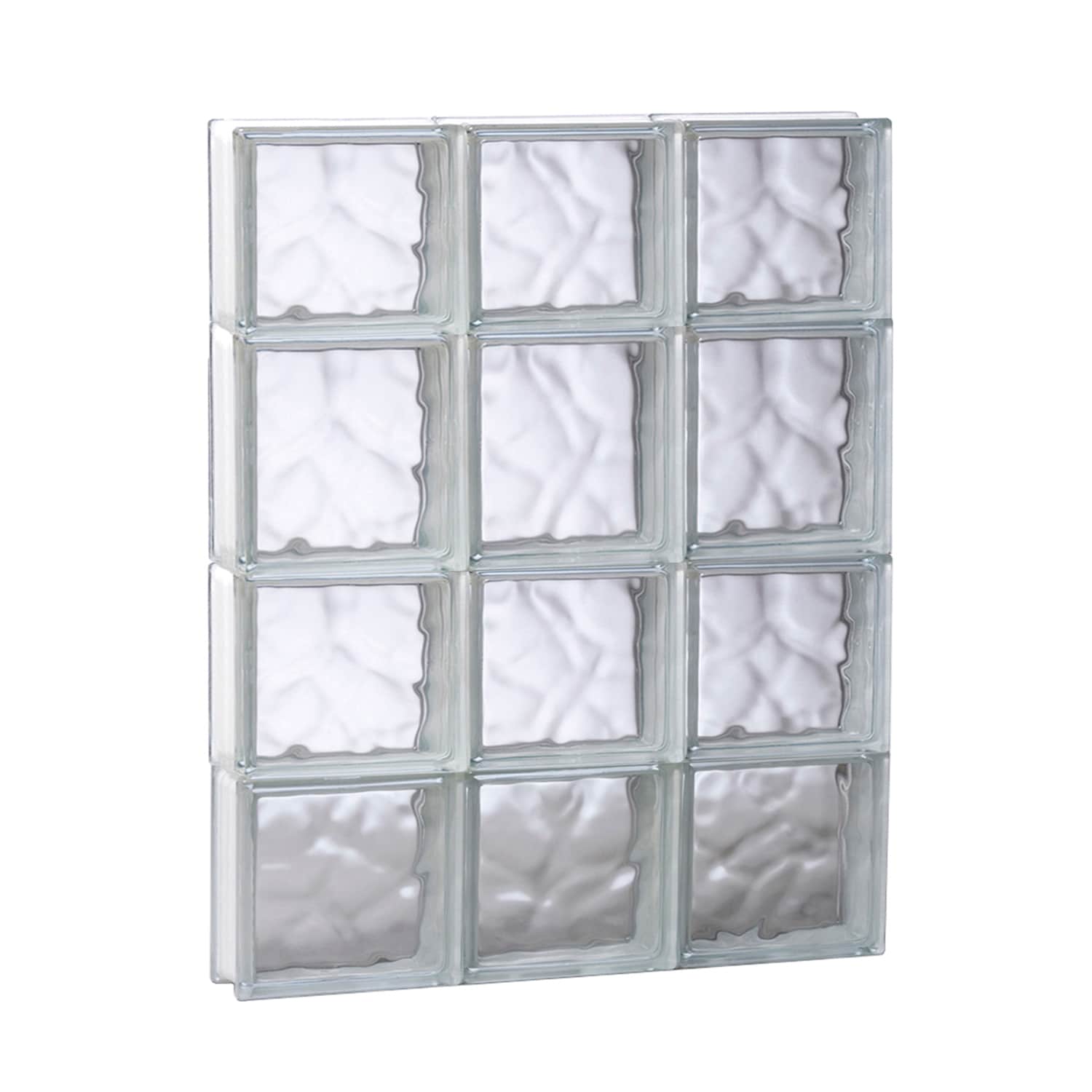 REDI2SET S1826DC Wavy Glass 17-1/4-in x 25-in Frameless Replacement Glass Block Window