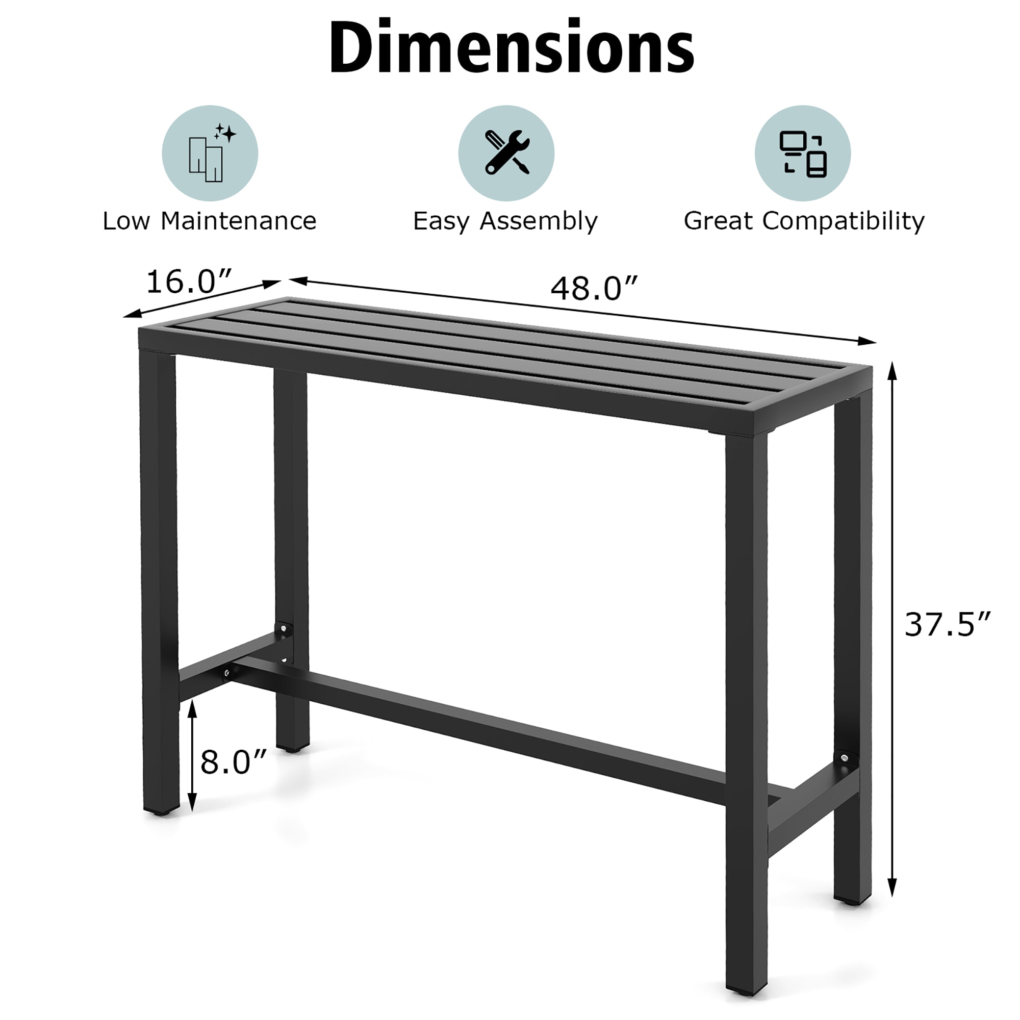 Costway LWS00259 Patio-Tables - View #2