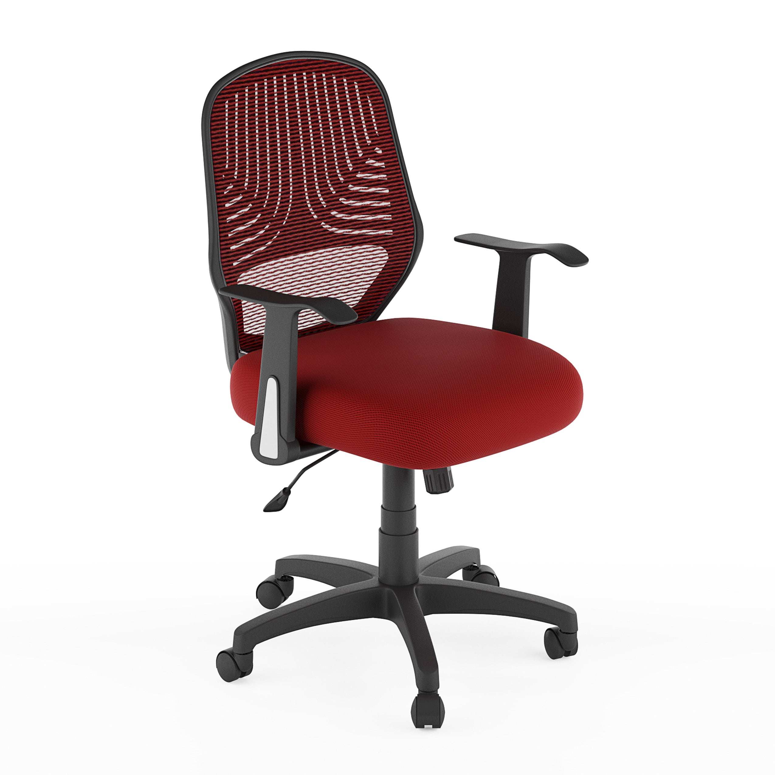 CorLiving LOF-259-O Workspace Red Contemporary Adjustable Height Swivel Upholstered Desk Chair