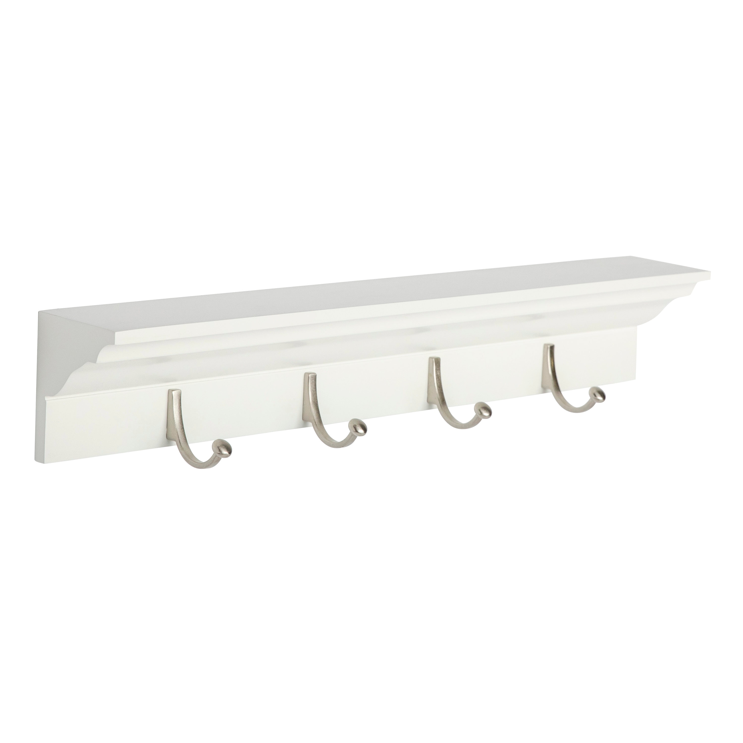 allen + roth 3-Hook 10.04-in x 3.05-in H White Rail and Satin