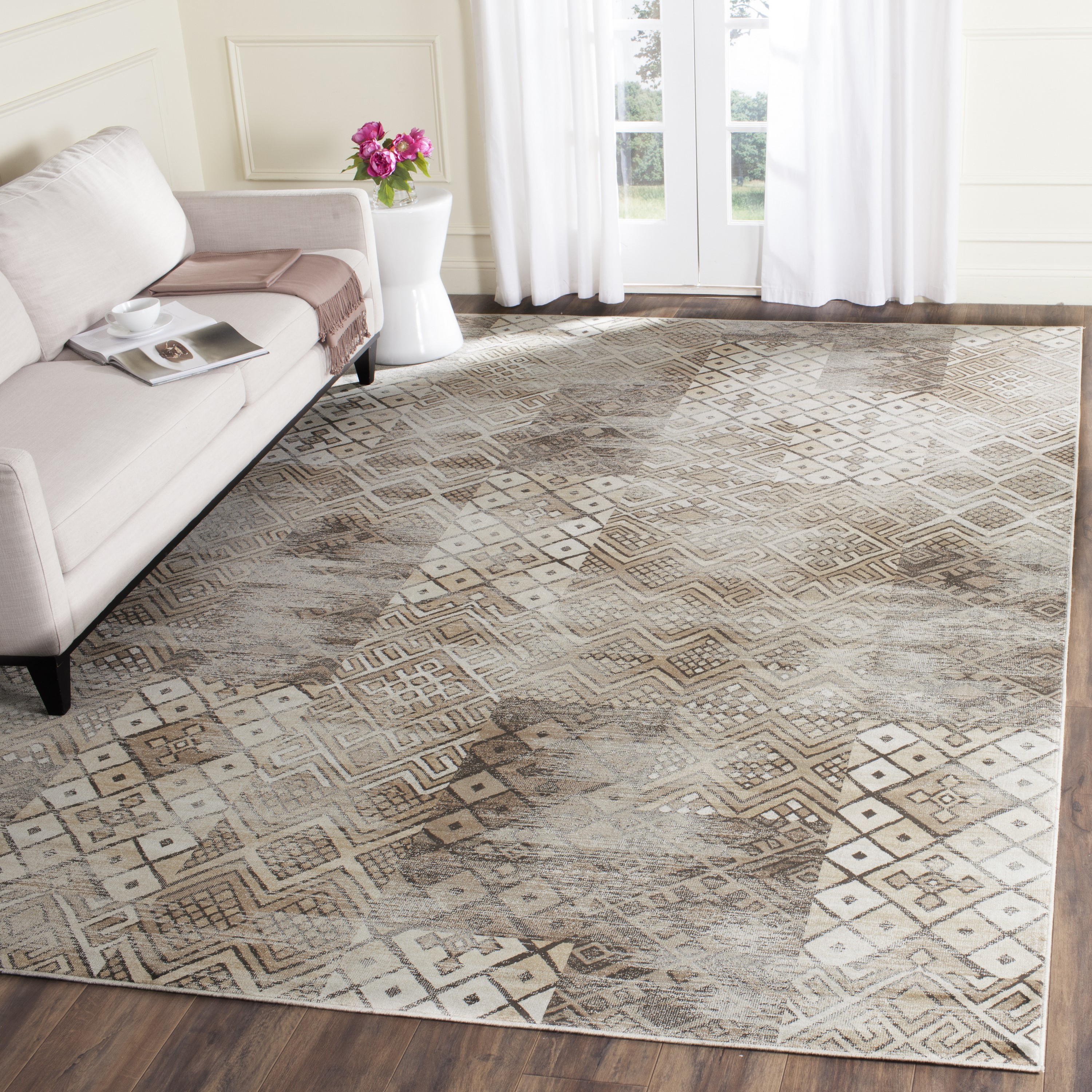 Safavieh VTG121-3440-9 Vintage Kallie 9 x 12 (ft) Loomed Synthetic Stone Rectangular Indoor Distressed/Overdyed Global Area rug