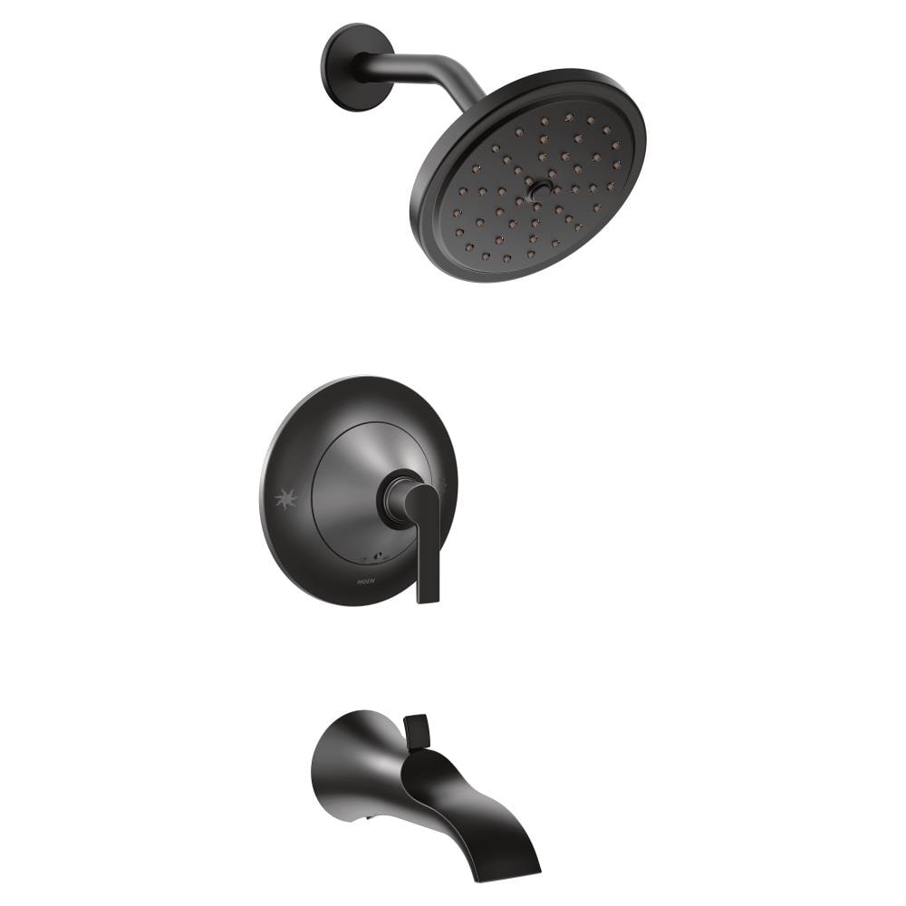 Moen TS2203BL Doux Matte Black 1-handle Single function 4-in Round Bathtub and shower Faucet (Valve Not Included)