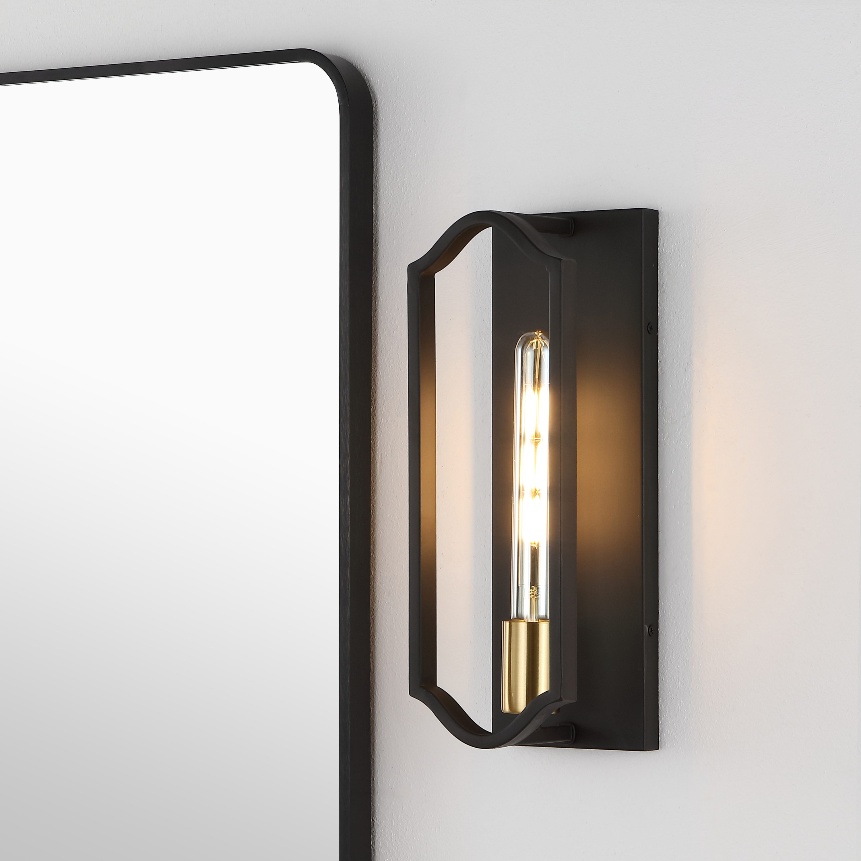 Black and Bronze Iron Dimmable Wall Sconce Light