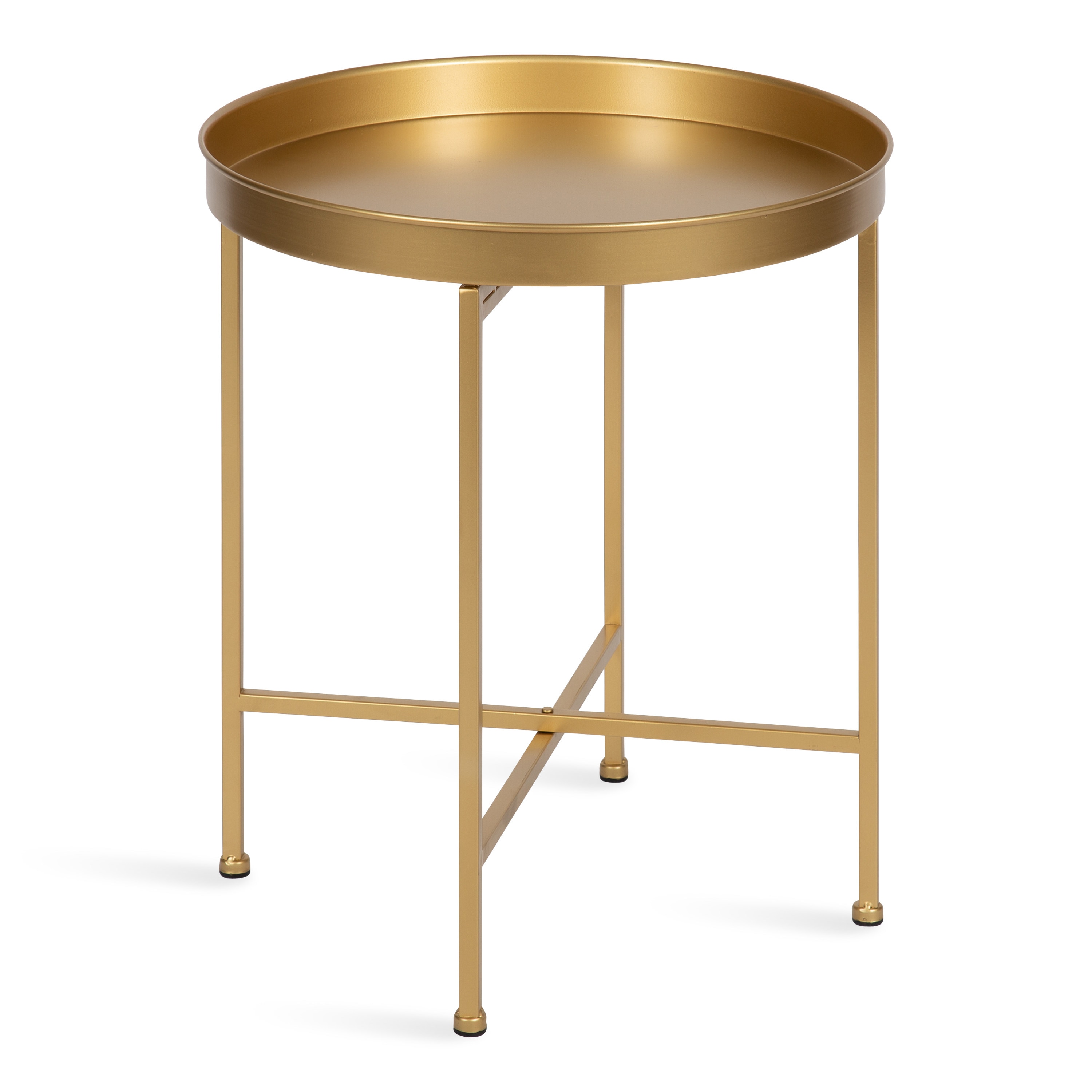 Kate and Laurel 219941 Celia 18.38-Inches W x 22-Inches H Gold Metal Round Modern End Table