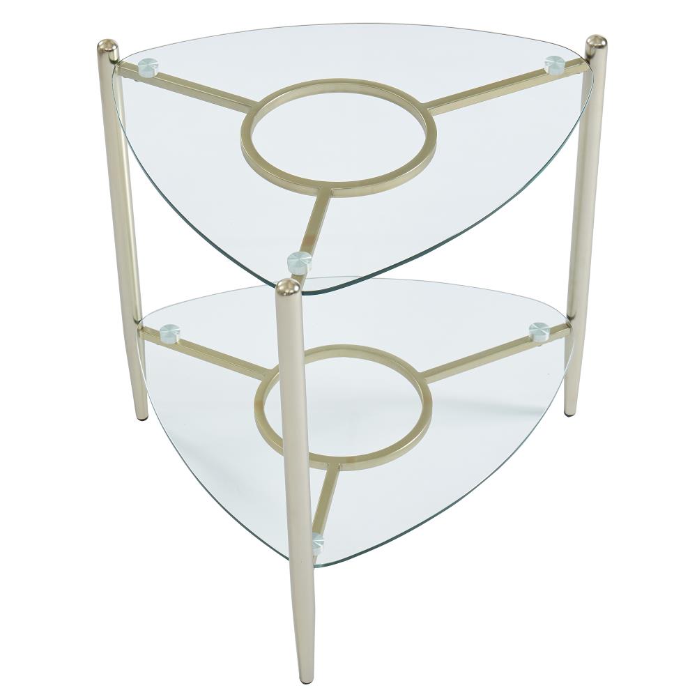 Worldwide Homefurnishings Gold Glass End Table At