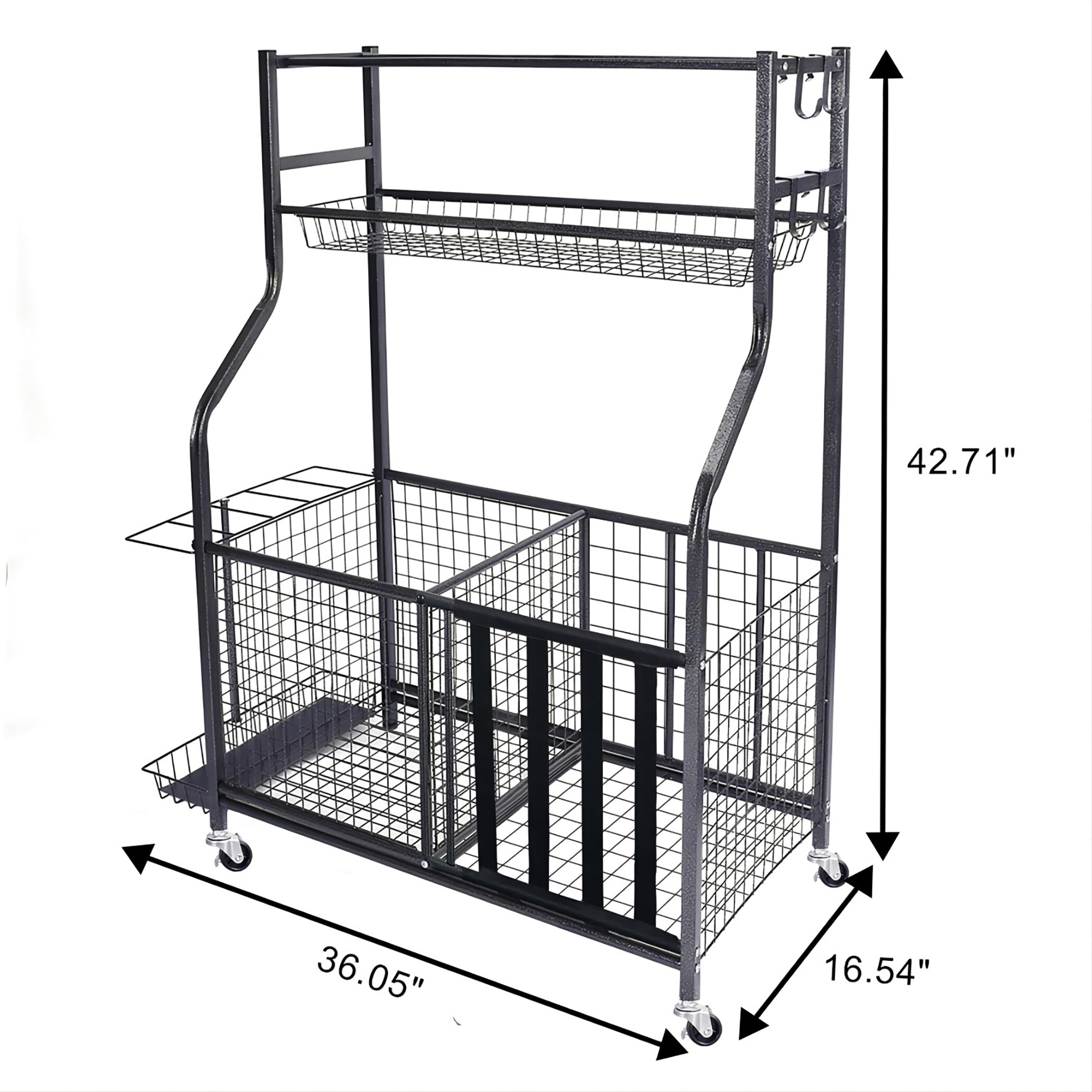 LTMATE Steel Heavy Duty 3-Tier Utility Shelving Unit (36.05-in W x 16.54-in  D x 42.71-in H), Black at