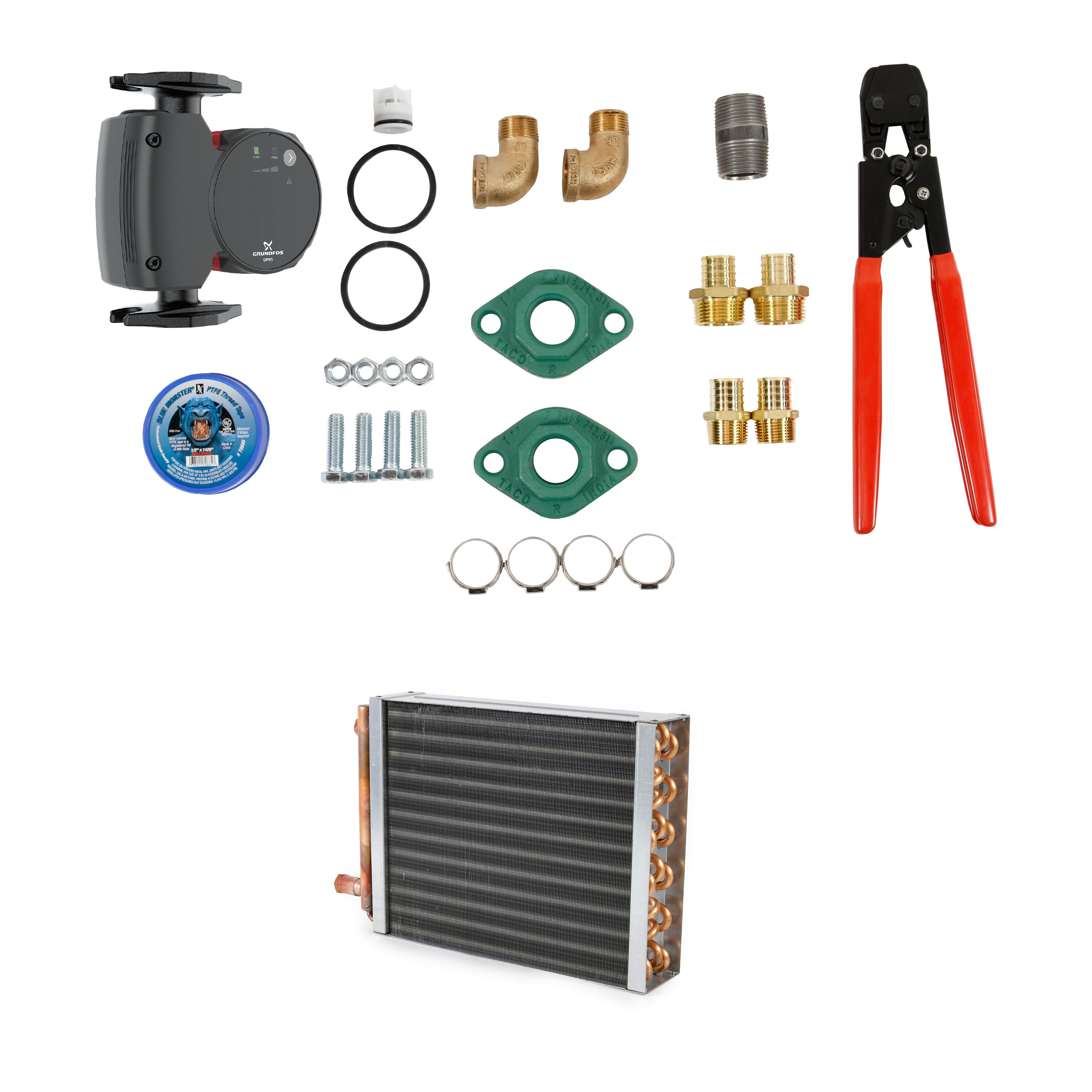 WoodMaster 2500761 Commercial/Residential WM TRBASIC INSTALL KIT CRIMP 95K Water-to-air Heat Exchanger Coil (Max)