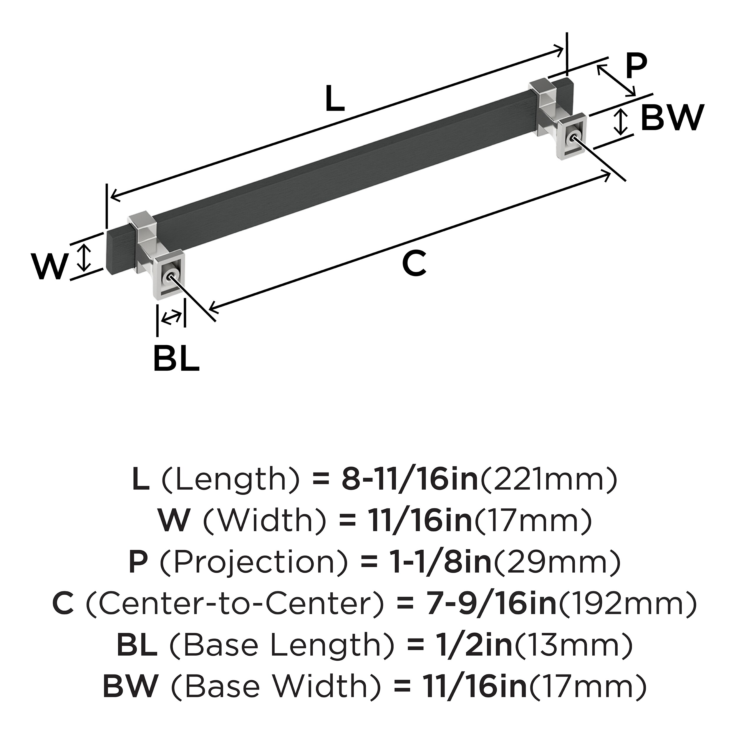 Amerock BP37081BMB26 Cabinet-Pulls - View #4