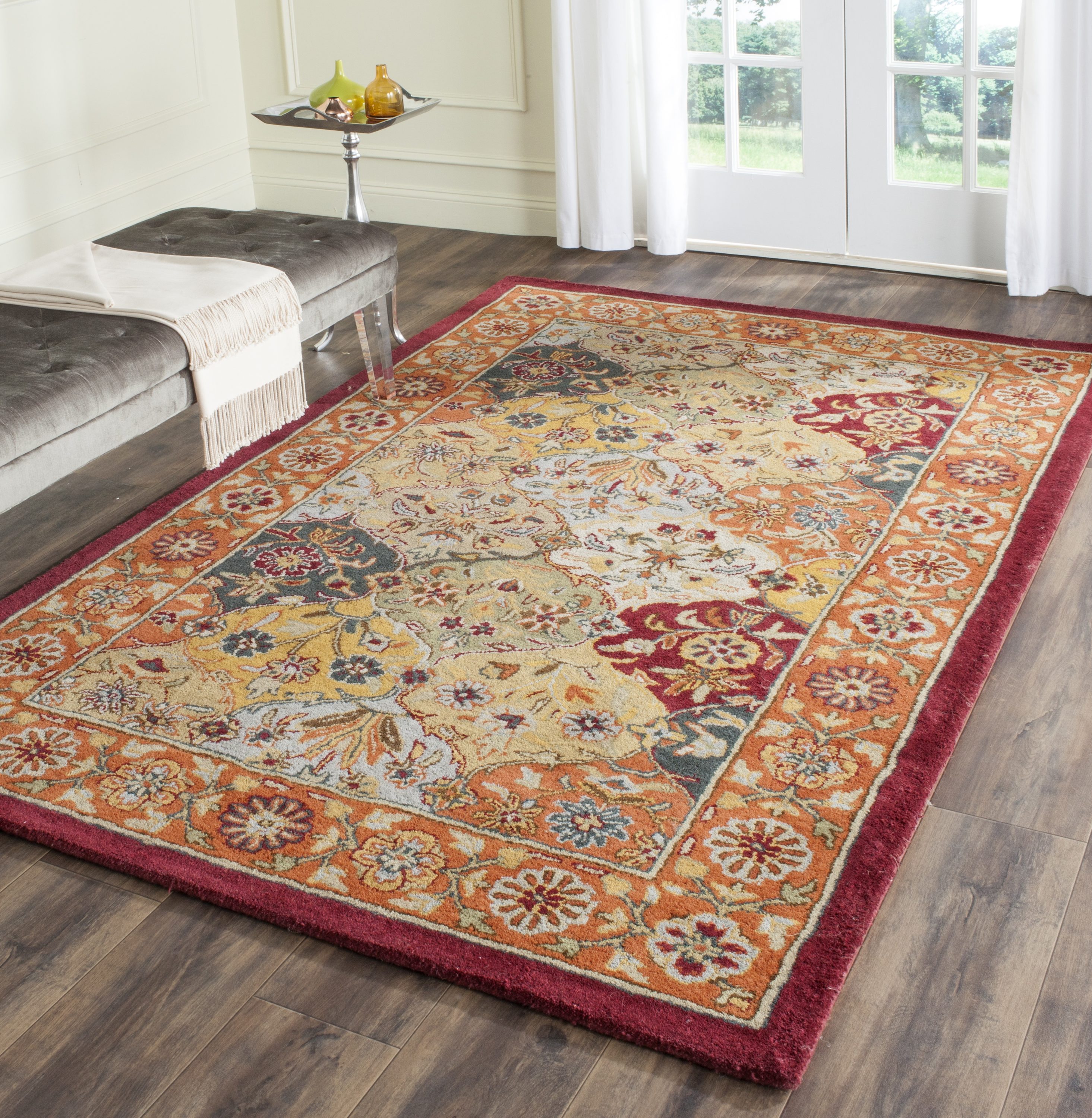 Heritage Multi/Red Hand-Tufted Wool 5' x 8' Rectangular Area Rug