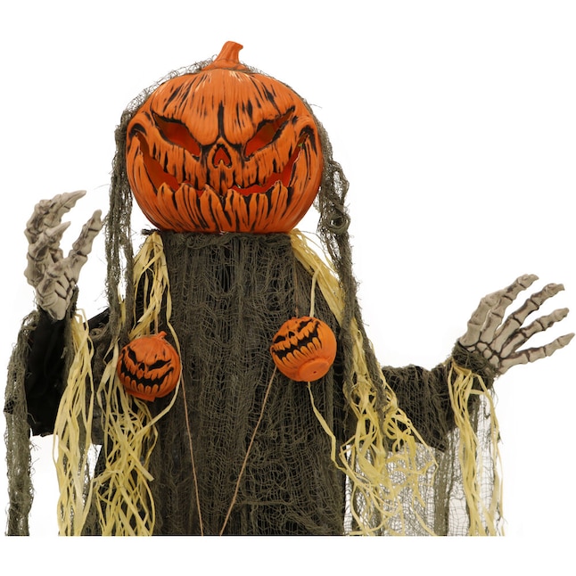 Haunted Hill Farm 64-in Lighted Animatronic Pumpkin Figurine in the ...