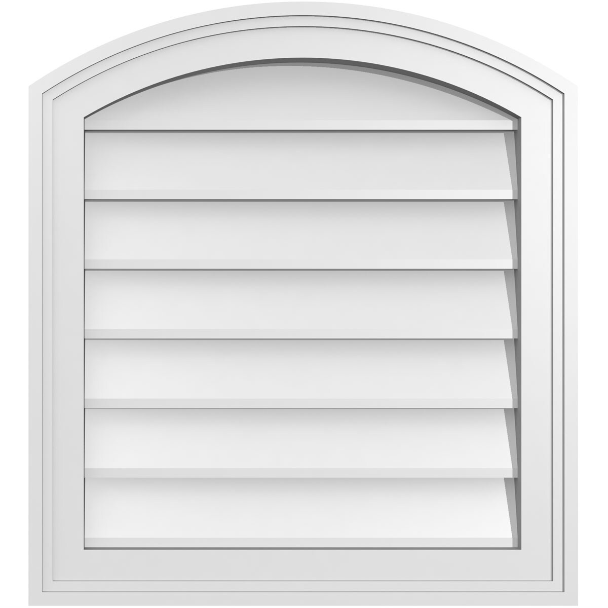 Ekena Millwork GVPAR20X2202SN 20-Inches x 22-Inches Off-white Round top PVC Gable Louver Vent