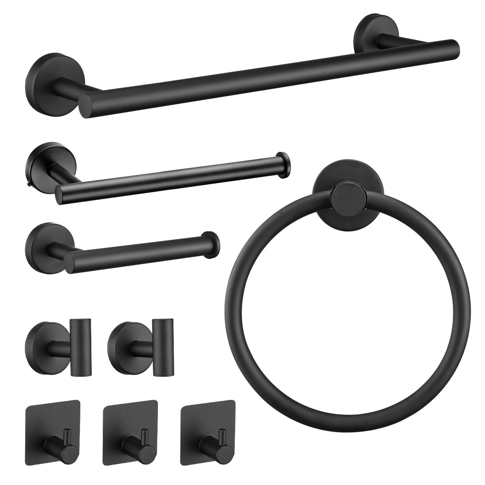 LUXEYARD 9 Pieces Bathroom Hardware Accessories Set Towel Bar Set Wall Mounted