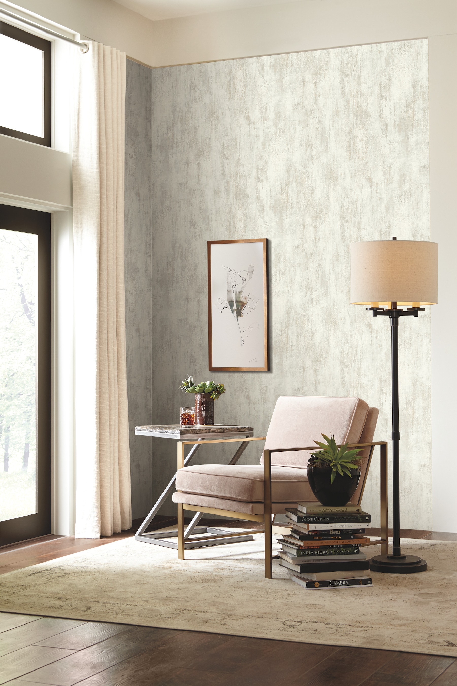 Shop Atmosphere Wallpaper in Grey and Gold from the Modern Metals  Collection  Burke Decor