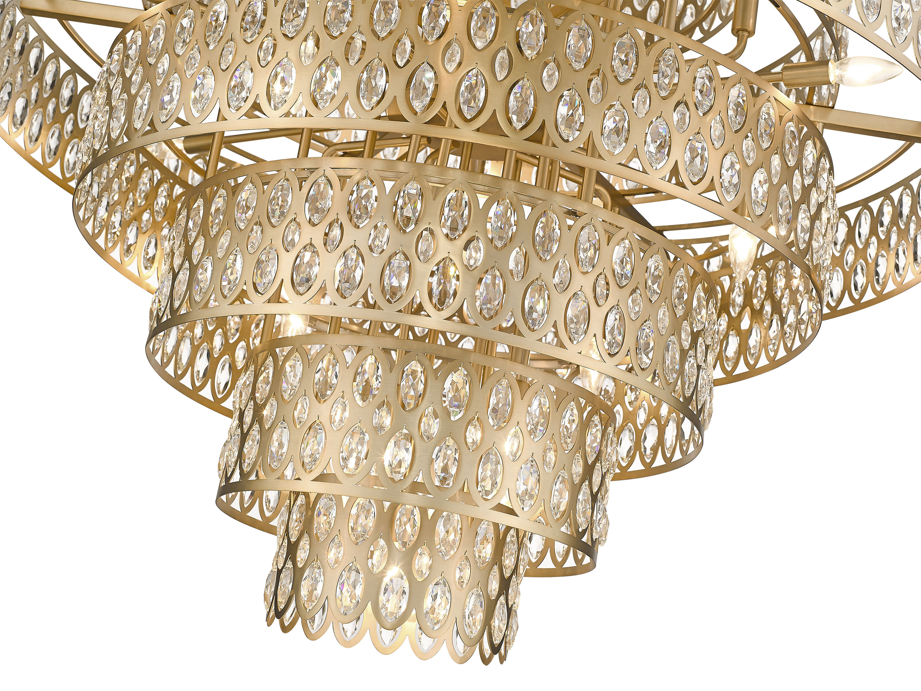 Heirloom Brass and Crystal 25-Light Chandelier Pendant