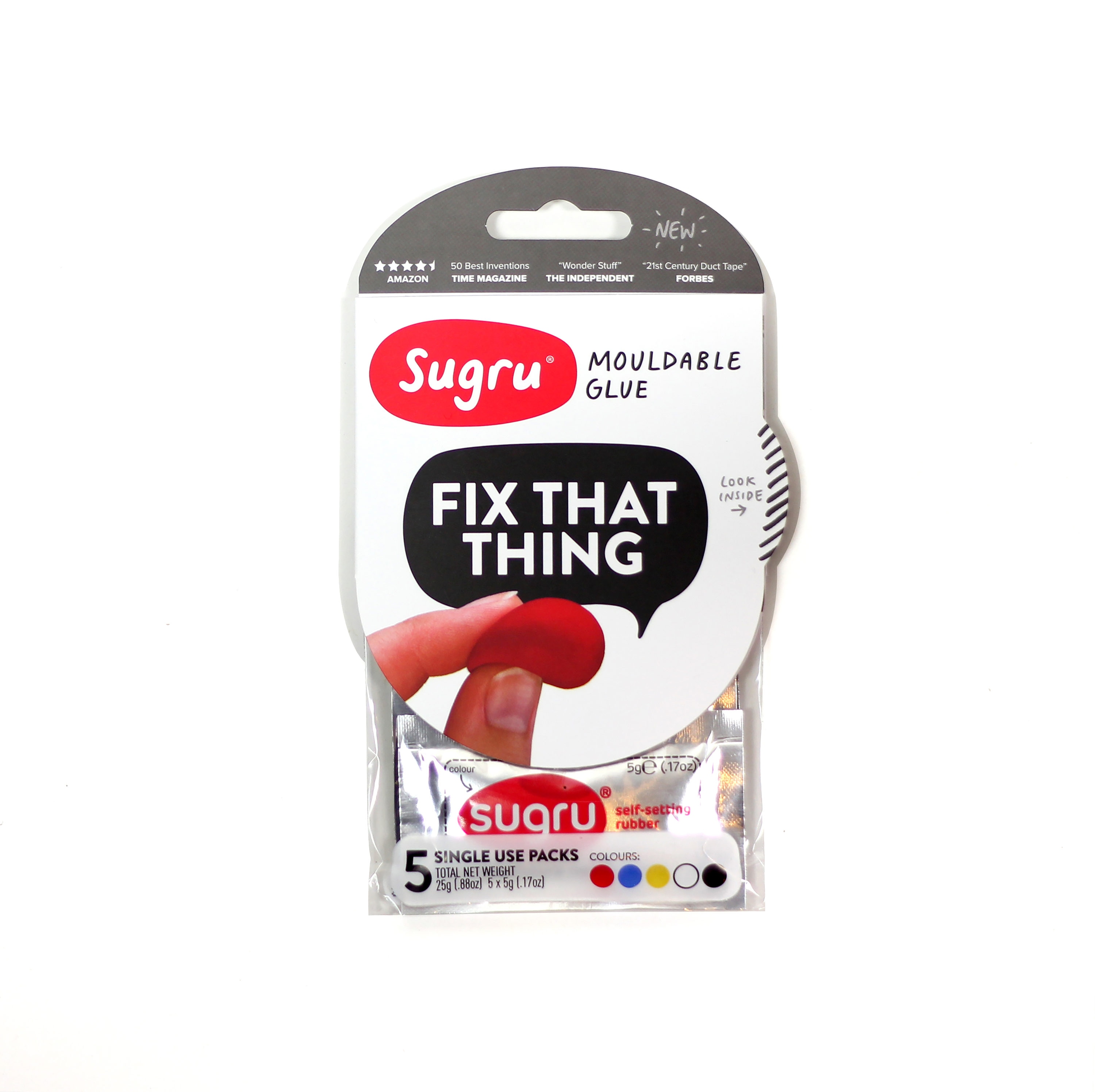 Sugru Mouldable Glue Colorful 5 pack 0.51-oz Adhesive Putty at