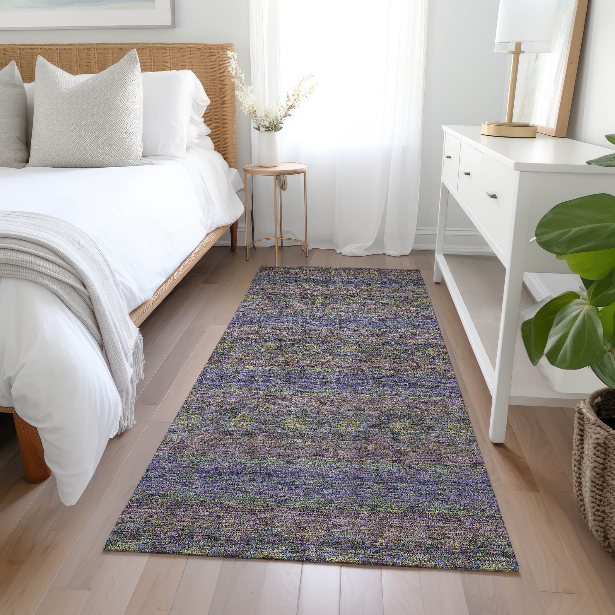 Addison Rugs ACN615PP2X8 Chantille ACN615PP 2 x 7 (ft) Polyester Purple Rectangular Indoor/Outdoor Abstract Machine washable Runner rug