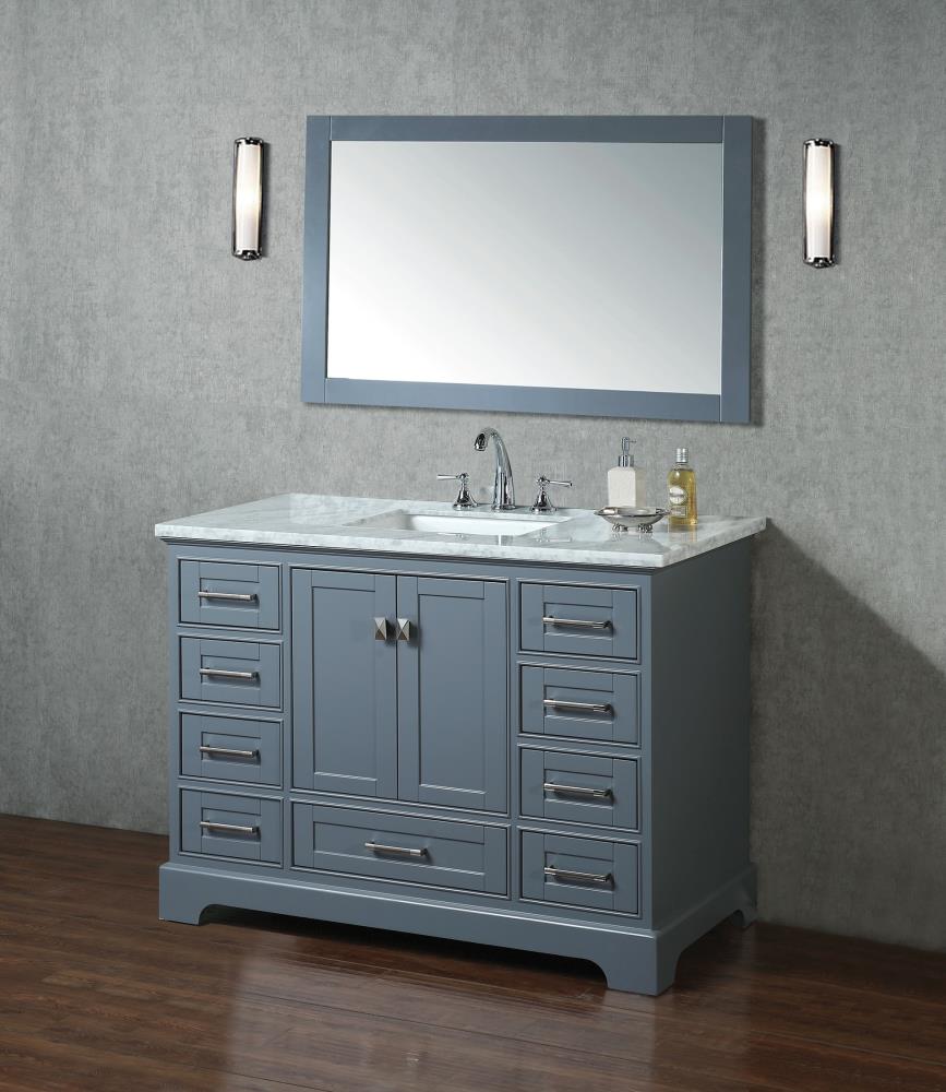 Stufurhome 48-in Gray Undermount Single Sink Bathroom Vanity with ...