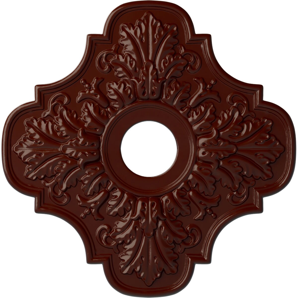 Ekena Millwork CM17PEBMF Peralta 17.75-in W x 17.75-in L Painted Brushed Mahogany Polyurethane Whole Ceiling Medallion