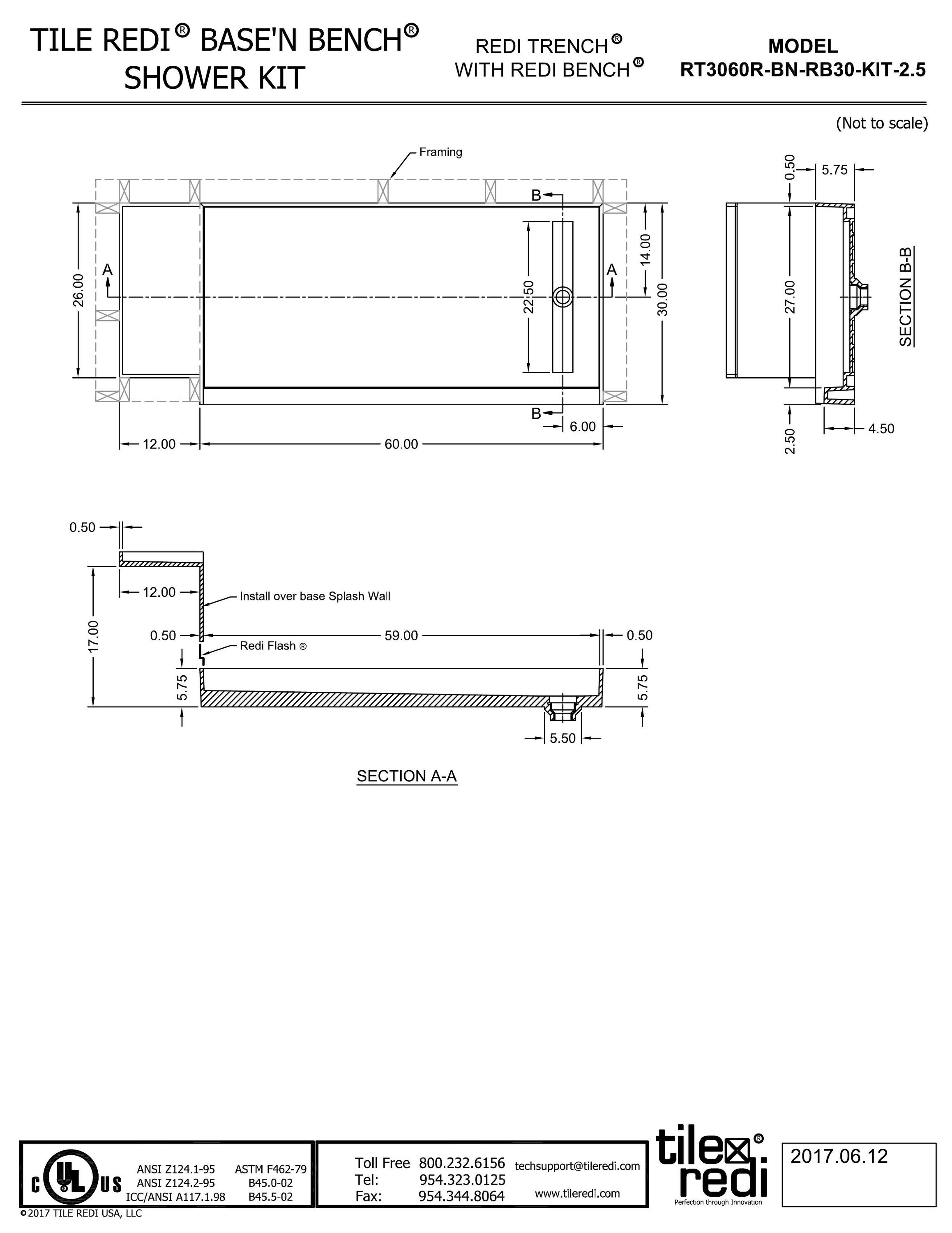 Tile Redi RT3060R-BN-RB30-KIT Shower-Floors - View #8