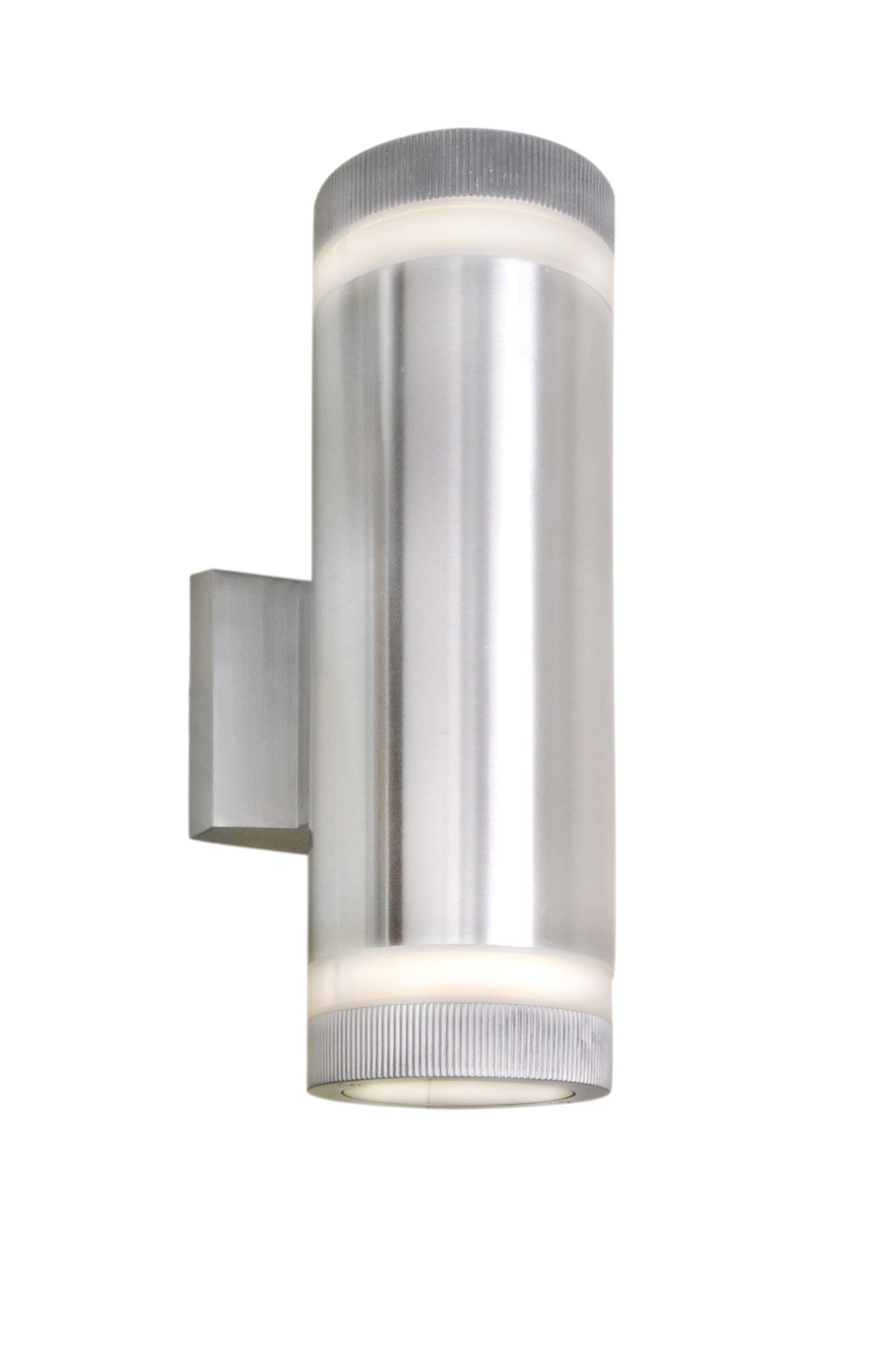 Maxim Lighting 6112AL Lightray 2 -Light 12-in H Brushed Steel Hardwired Outdoor Wall Light