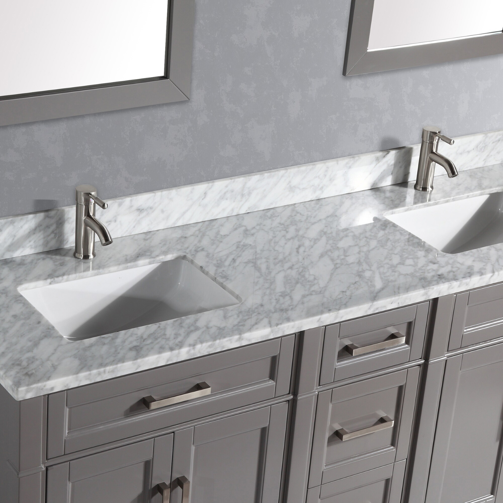 Vanity Art Savona 72-in Grey Undermount Double Sink Bathroom Vanity ...