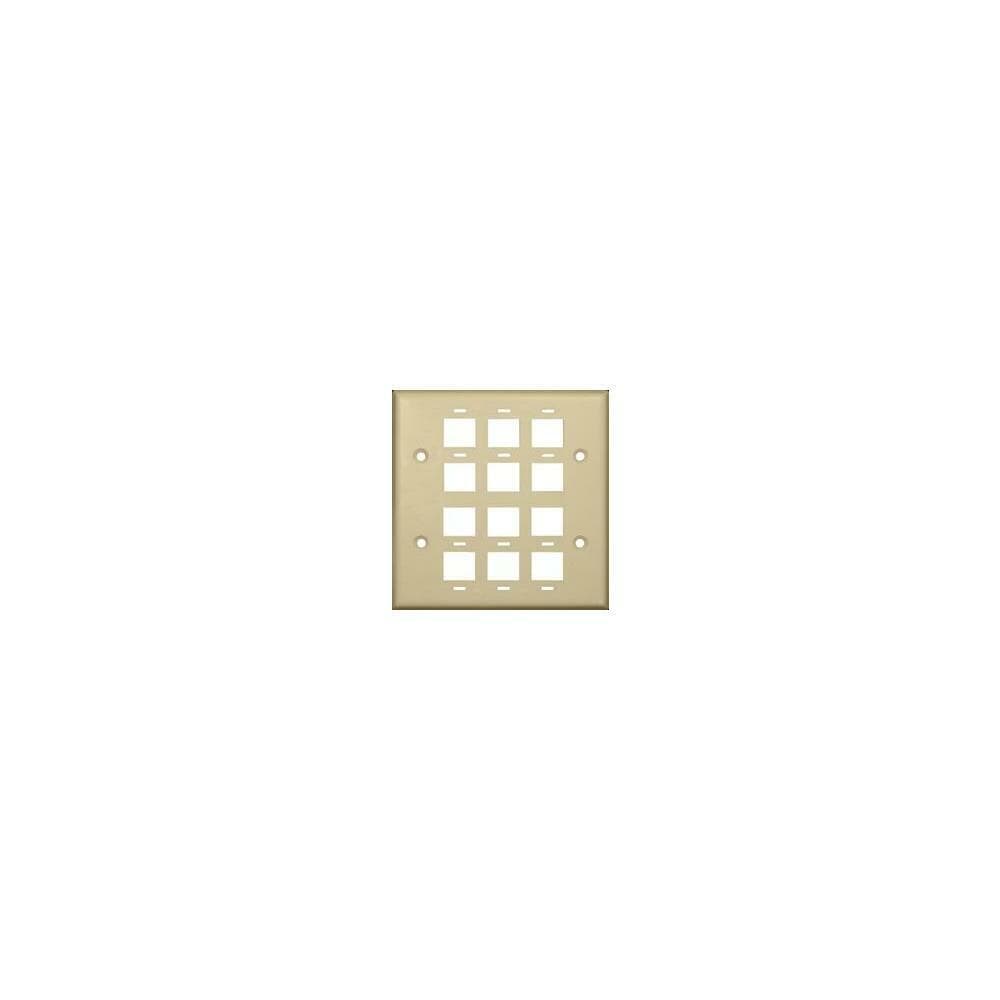  ZX9MSPR2599 Wallplate for Keystone Jacks and Modular Inserts 12 Ports 2 Gang Ivory