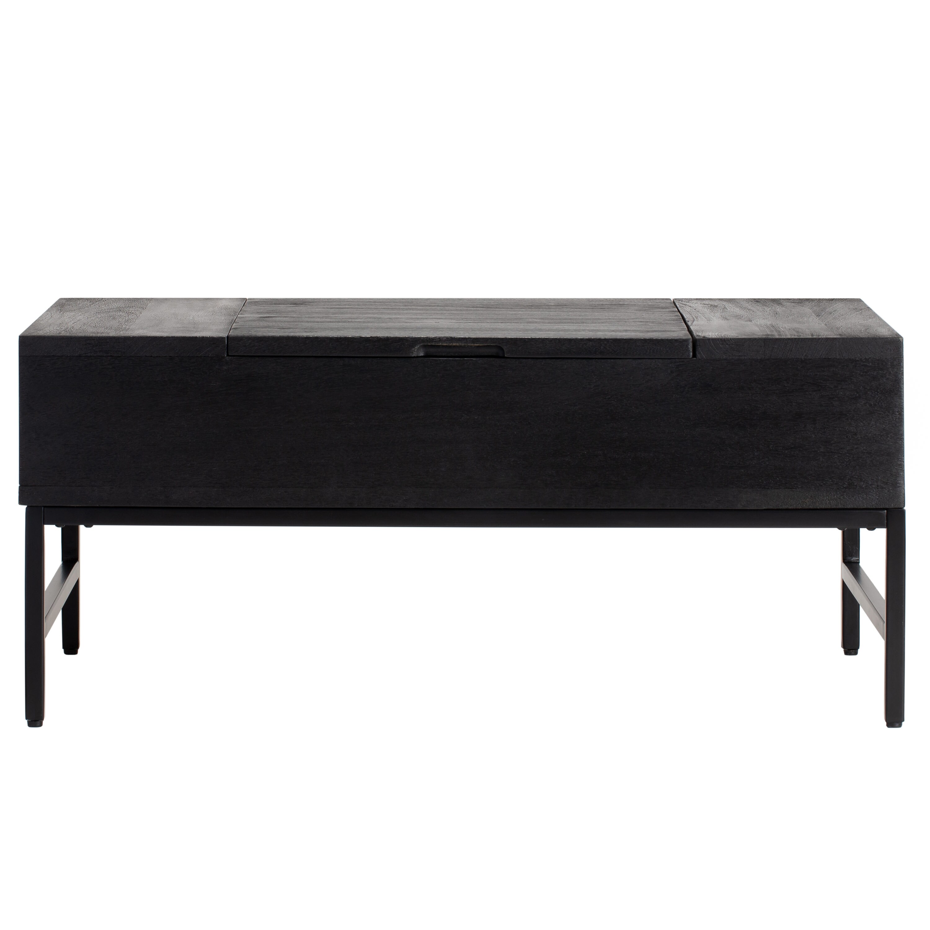 Aasha Carved Mango Wood & Iron Nesting Coffee Tables - Natural - (Set