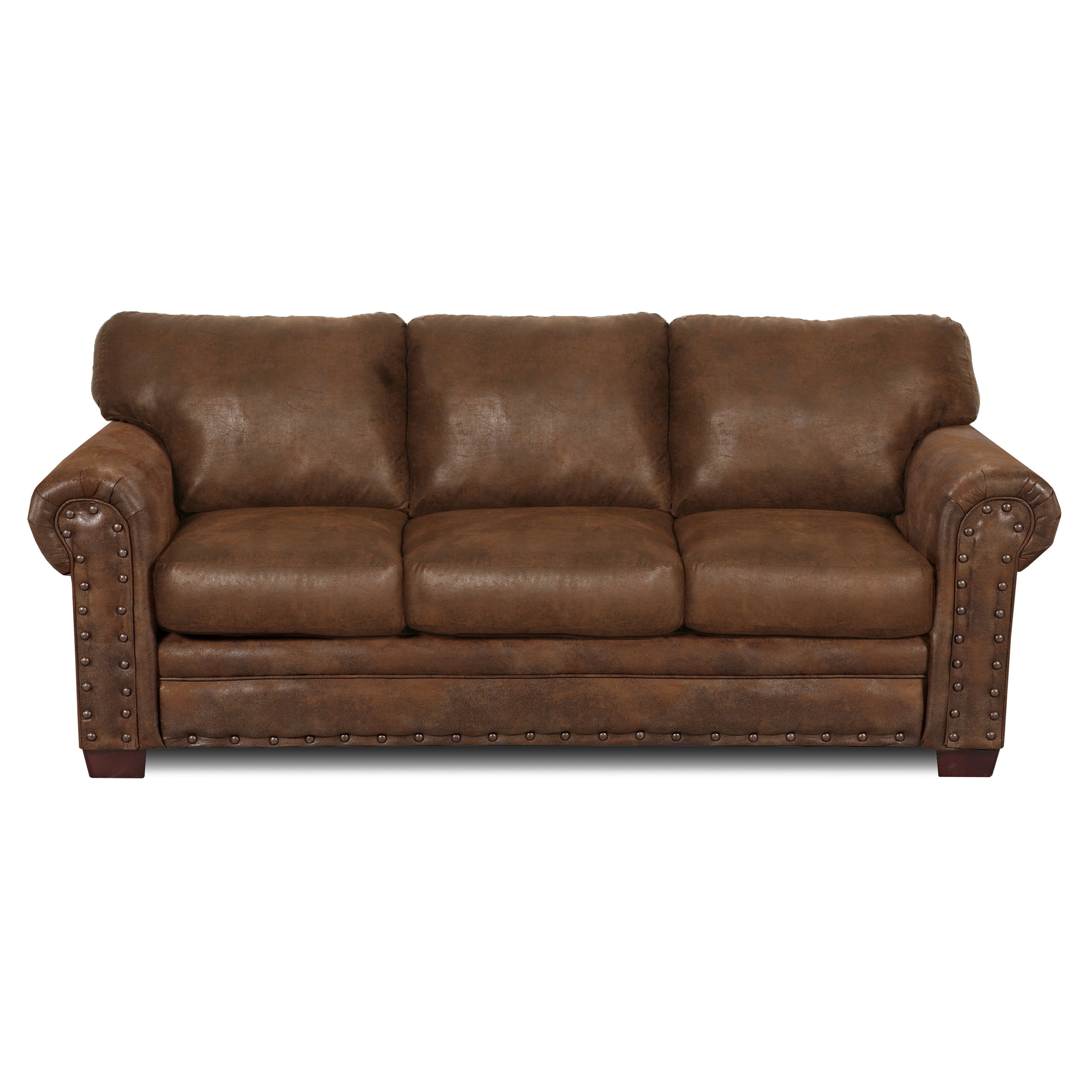 Buckskin Brown Oak 4-Piece Sleeper Sofa Set
