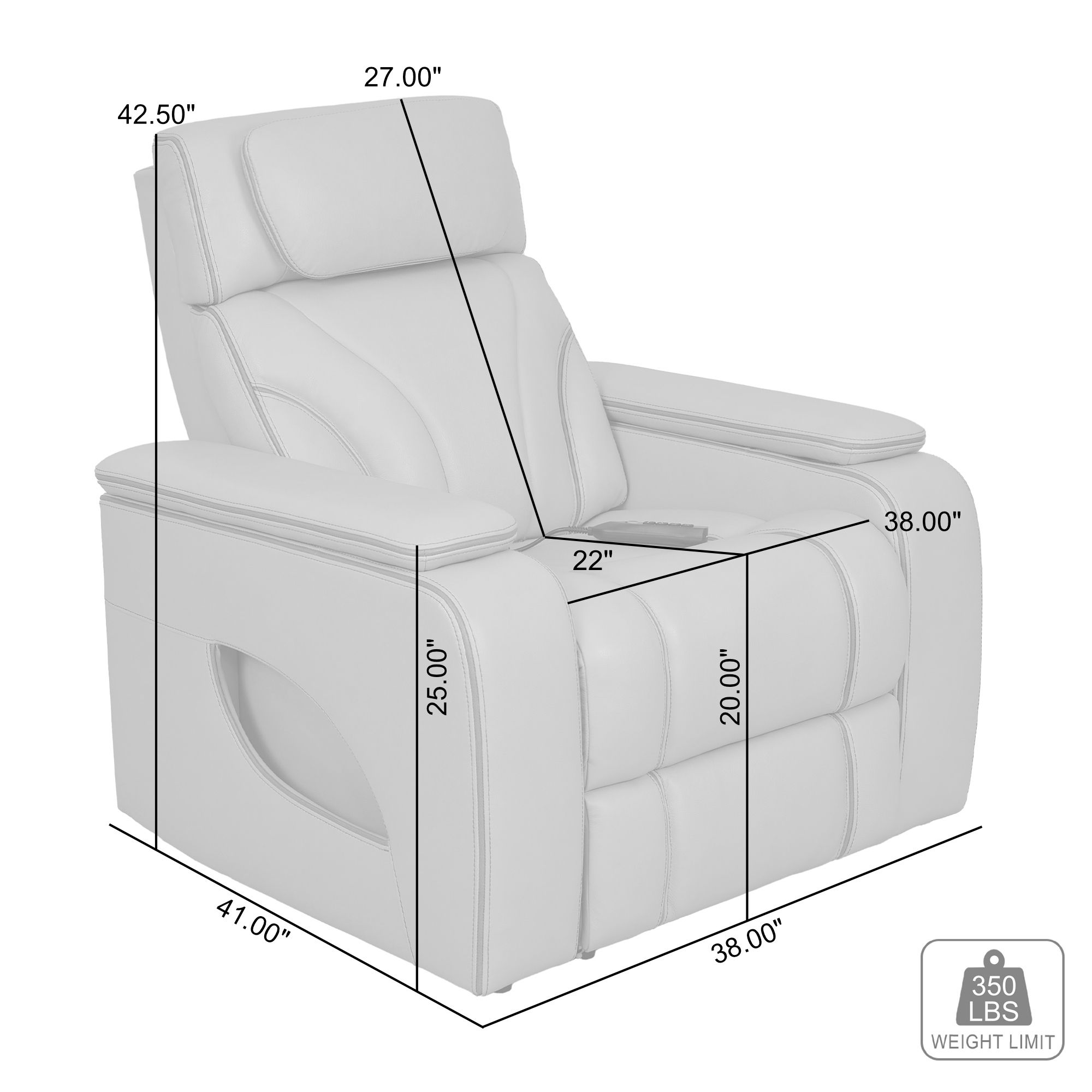 Armen Living LCOC1LSI recliners - View #10