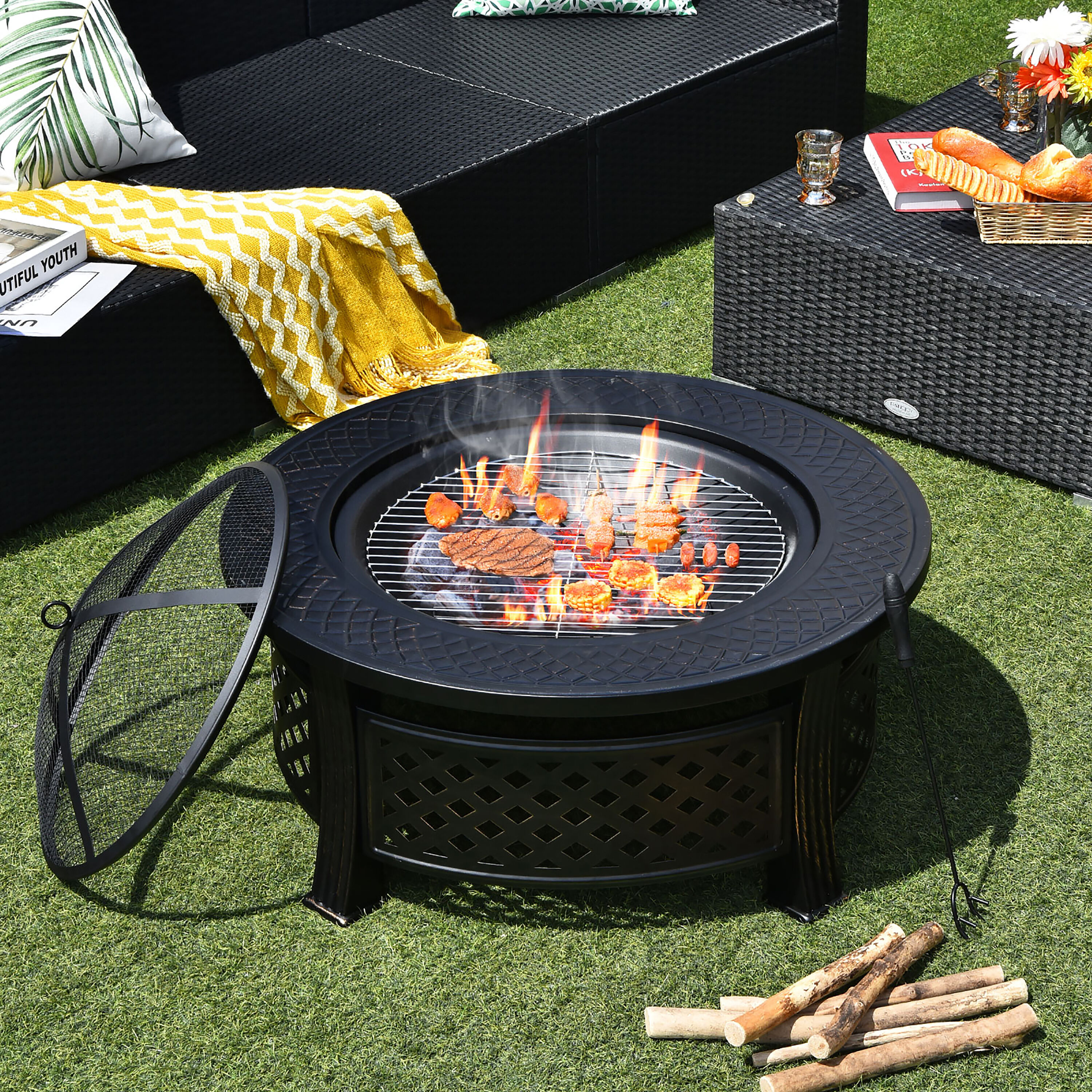 Costway JV10178 Outdoor-Woodburning-Firepits - View #9