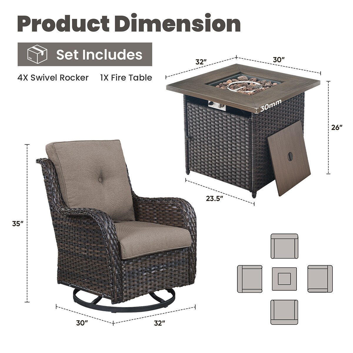 Rilyson FS098023X2-3 Patio-Conversation-Sets - View #10