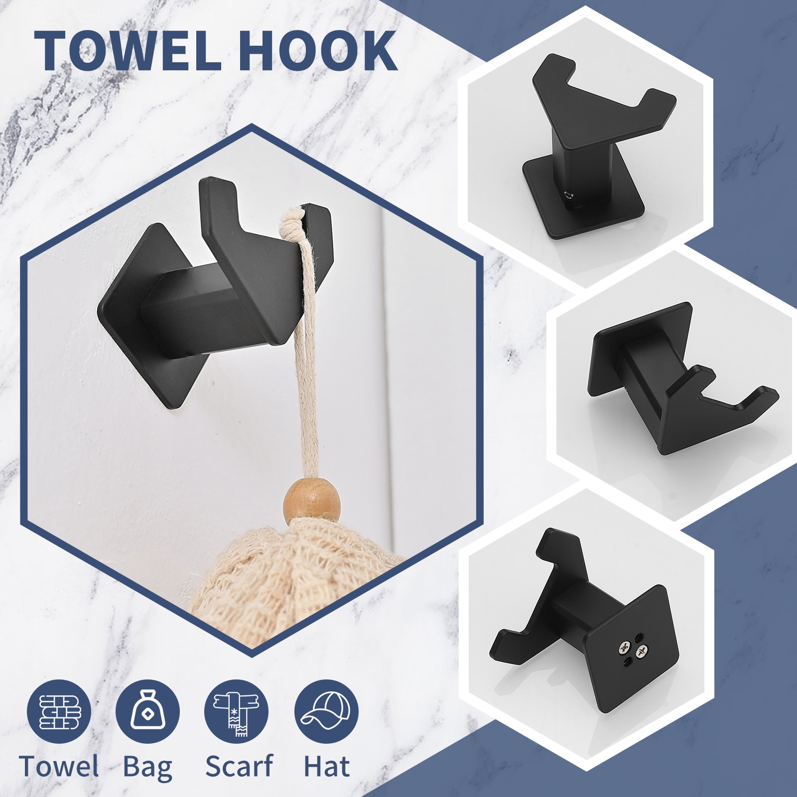 BWE A-91010-BLACK Decorative-Bath-Hardware-Kits - View #6