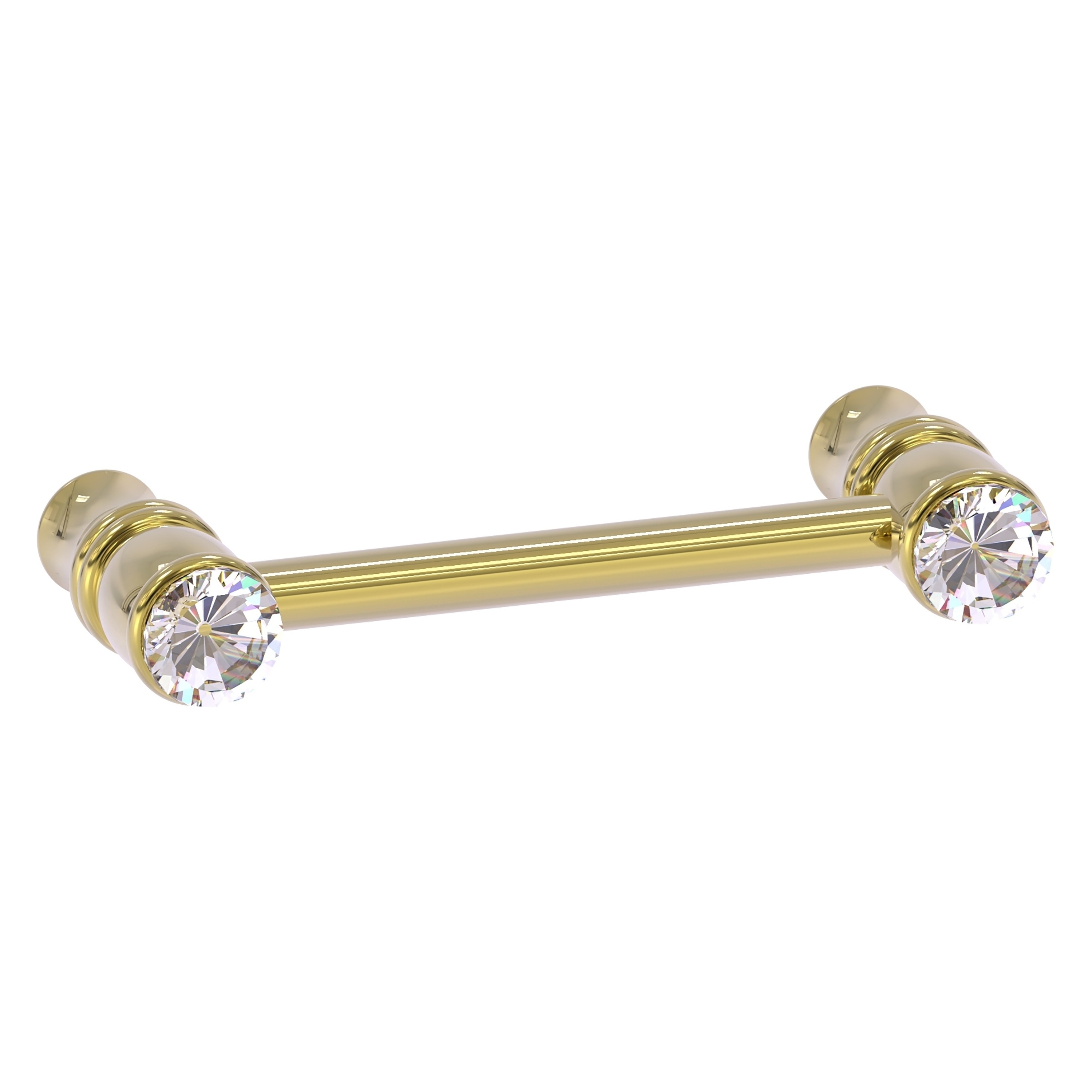 Allied Brass CC-30-3-UNL Carolina Crystal 3-in , 76mm Center to Center Unlacquered Brass Dual Mount Cylindrical Bar For Use on Appliances Drawer Pulls
