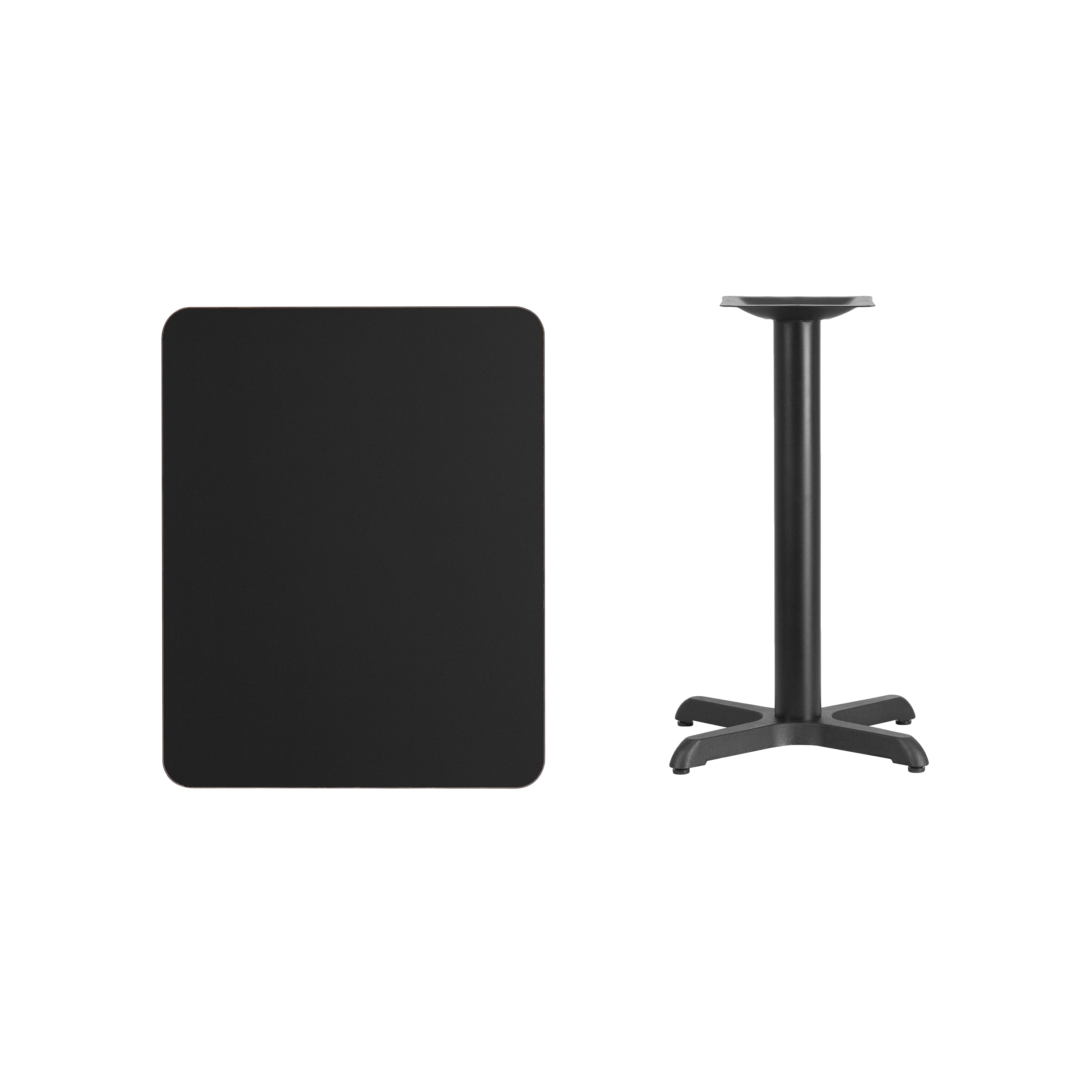 Flash Furniture 889142006077 Black Contemporary/Modern Dining Table, Wood veneer with Black Metal 30-in L x 31.13-in H