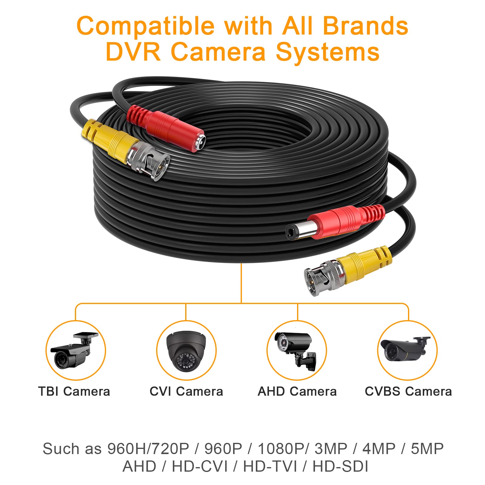 AOIZGMY 4 Pack 200ft BNC Cable All-in-One Siamese Video and Power ...