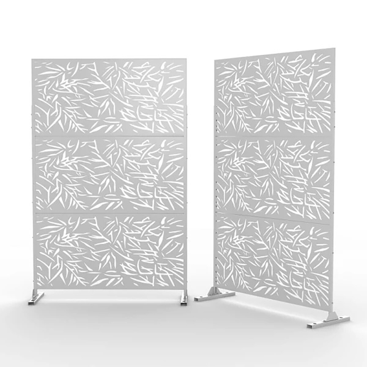 Kahomvis NEUT-QPD0-MNA 15-in x 47-in x 76-in White Metal Steel Decorative Fencing