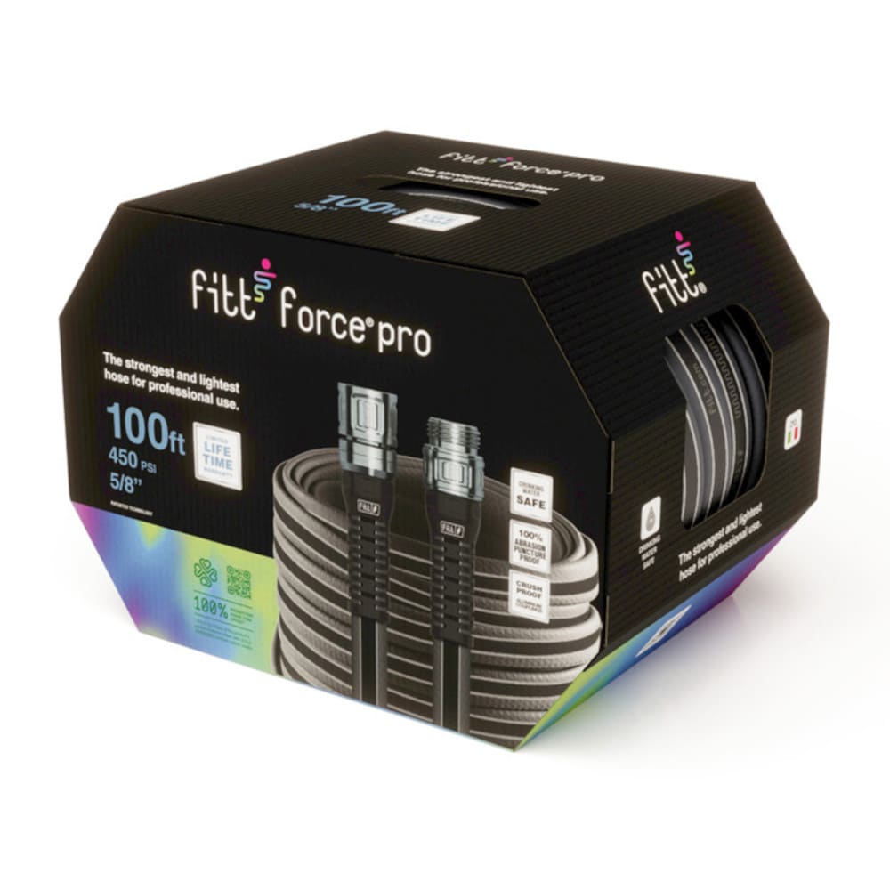FITT FFP55800 FORCE PRO 5/8-in x 100-ft Premium -Duty Kink Free Hybrid polymer Gray Flat Hose