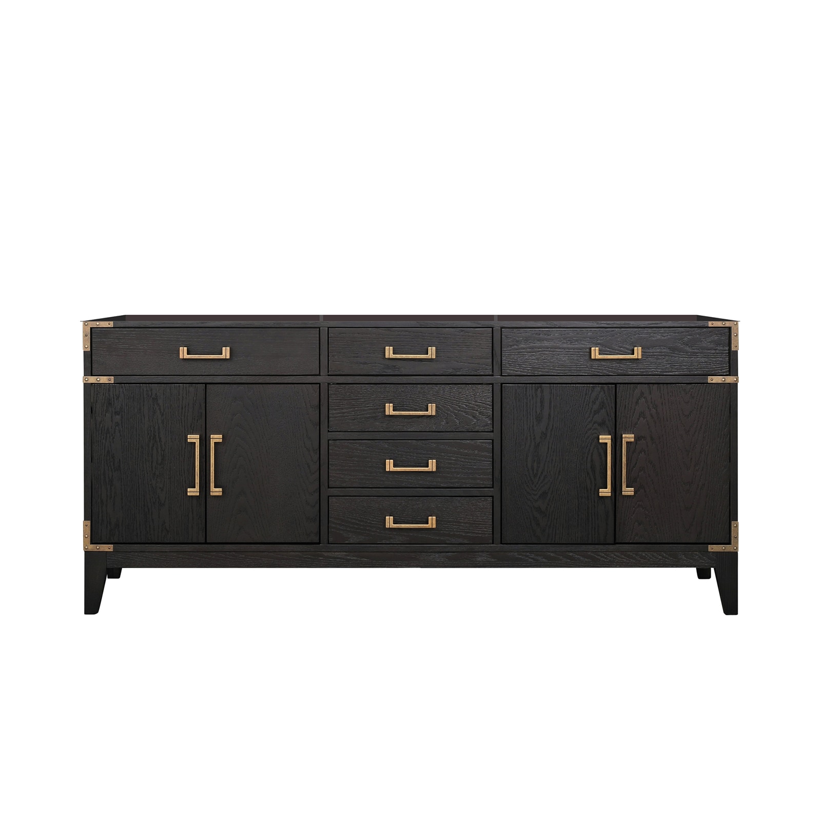 Lexora LVW72DJ000 Wilton 72-in Black Oak Bathroom Vanity Base Cabinet without Top