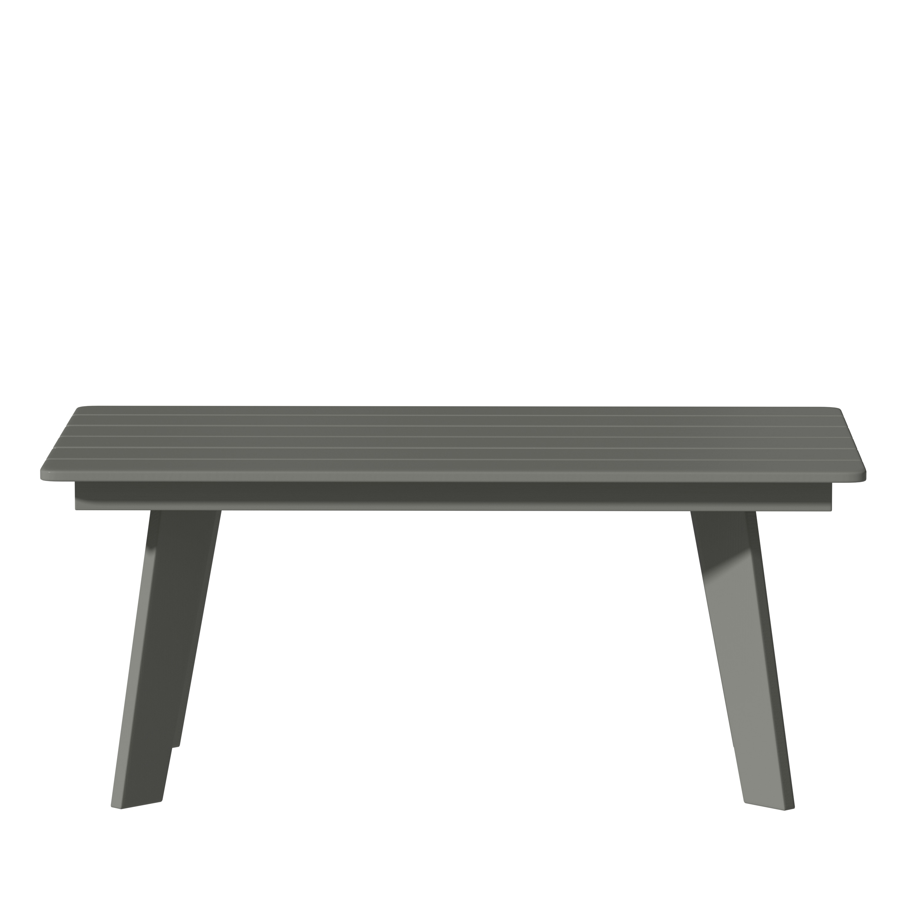 Gray Steel Rectangle Outdoor Coffee Table with Tapered Legs