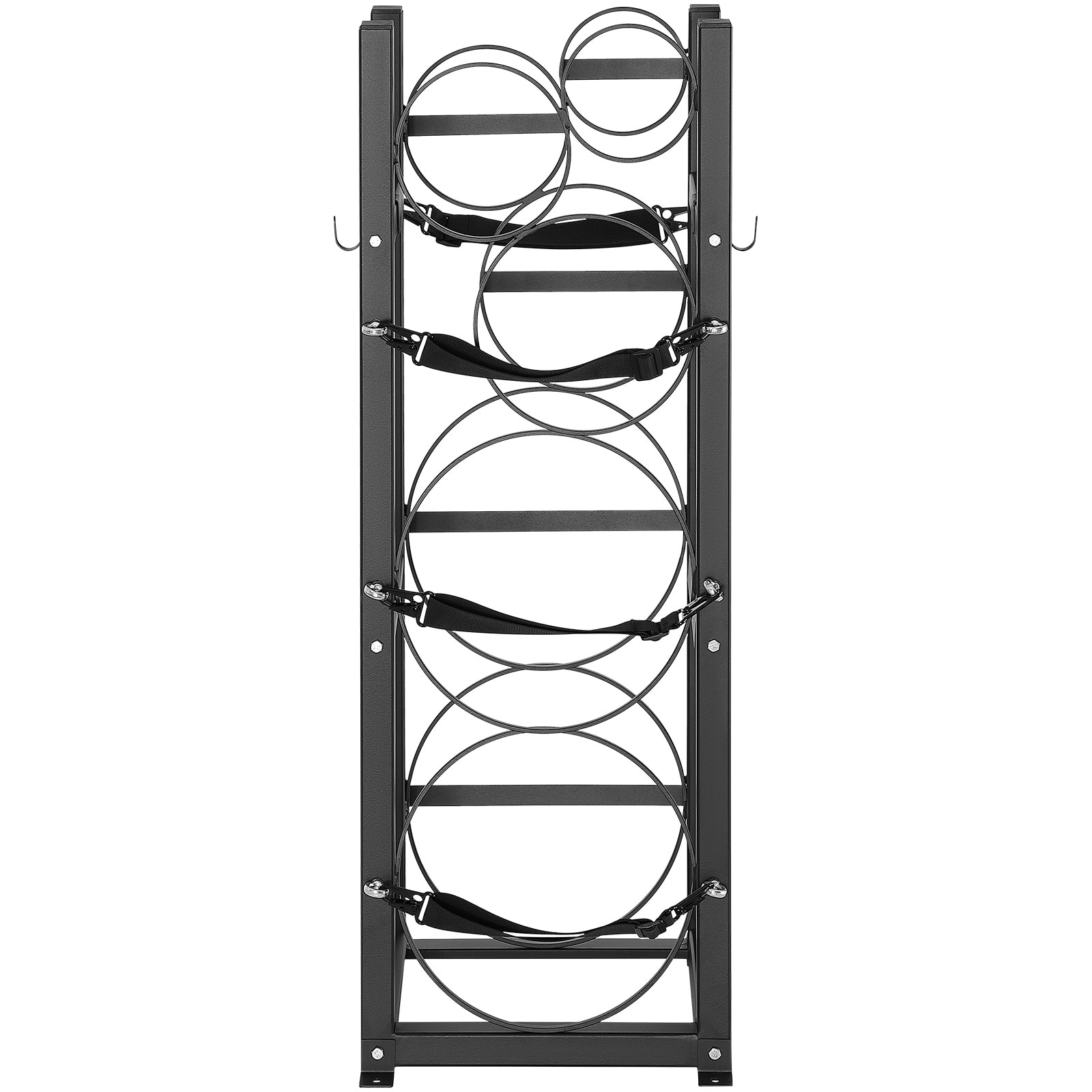 GIVIMO Refrigerant Tank Rack 12.79-in by 12.99-in by 47.12-in in Carbon Steel Cylinder Holder for 2 30-lb and 3 Small Tanks Storage