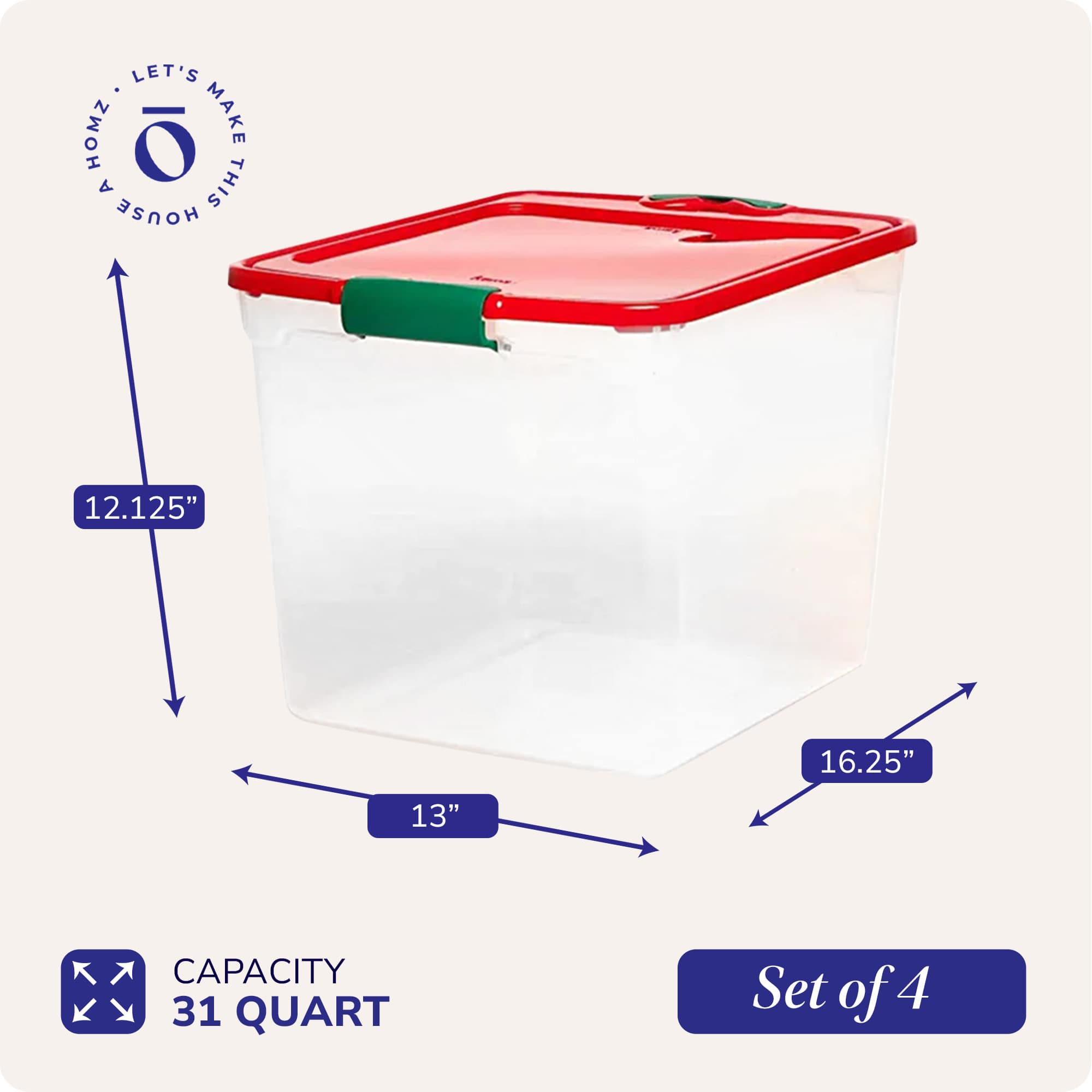 Homz Products 314627 Plastic-Storage-Totes - View #3